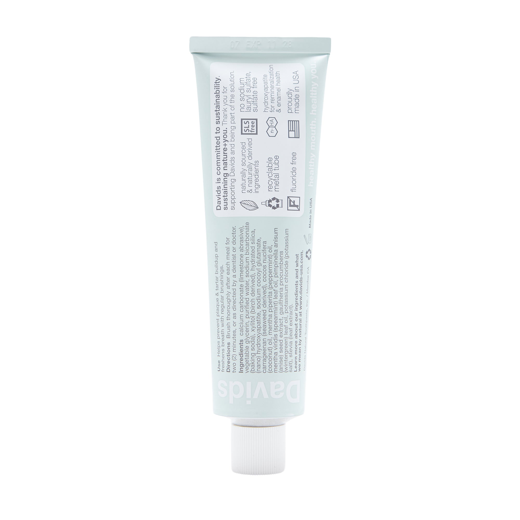 Davids Natural Toothpaste Whitening Peppermint