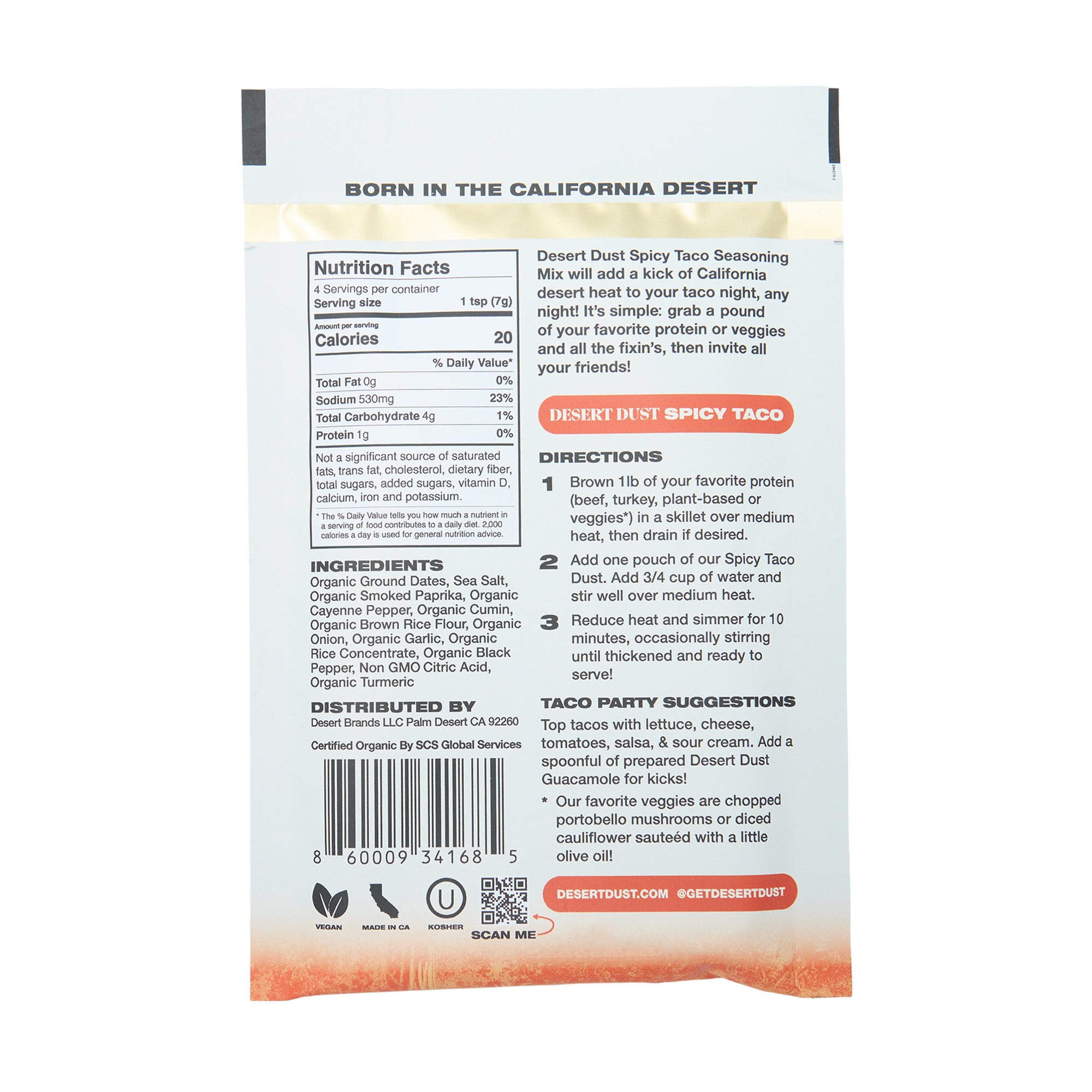 Desert Dust Taco Seasoning Spicy