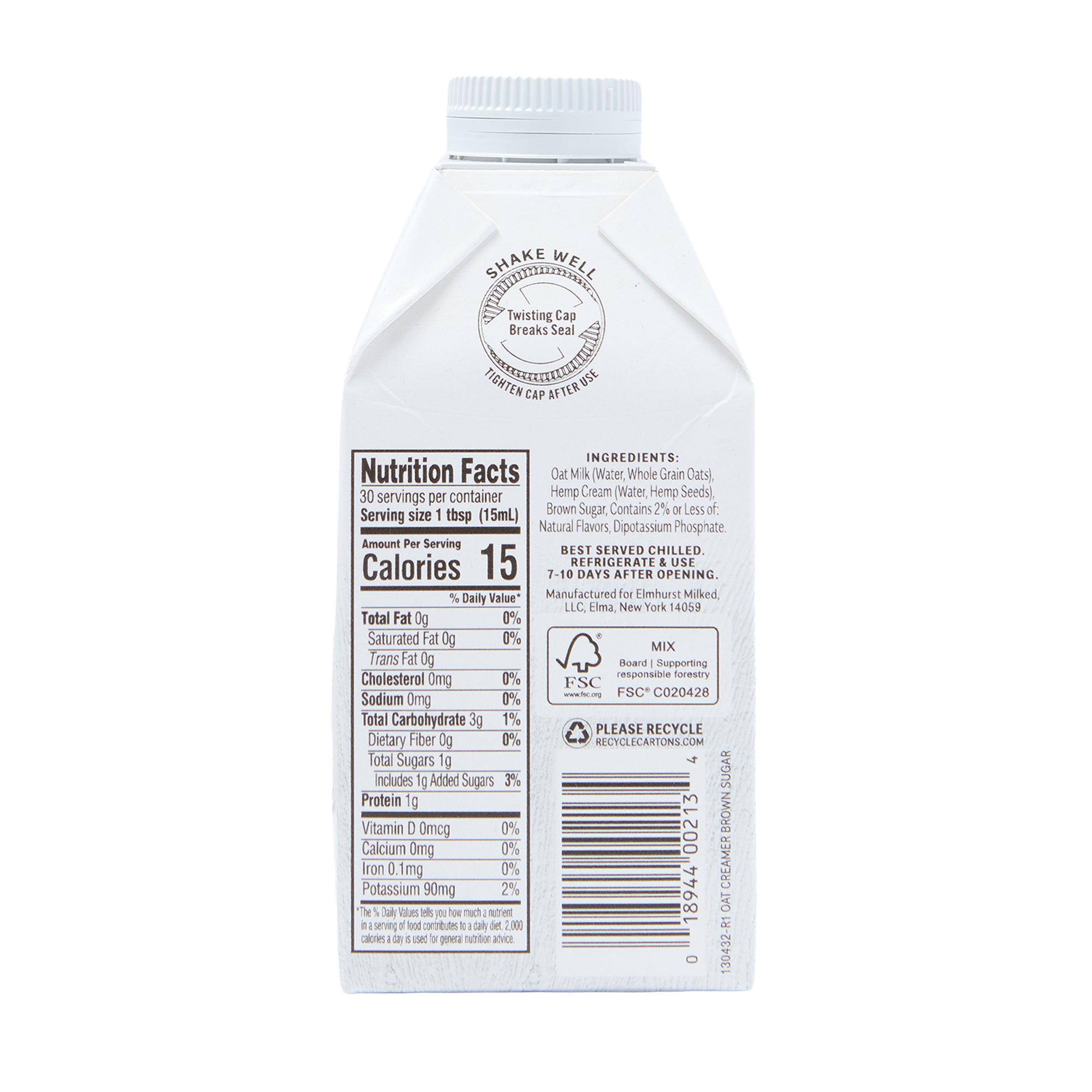 Elmhurst Oat Creamer Brown Sugar