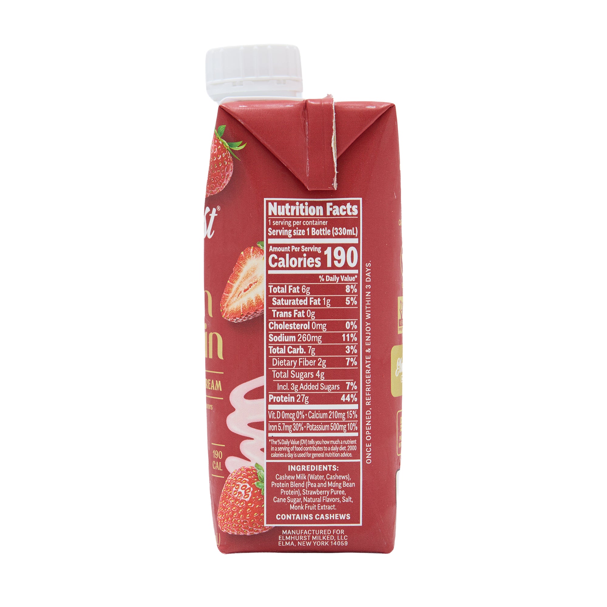Elmhurst Protein Shake Strawberry Cream