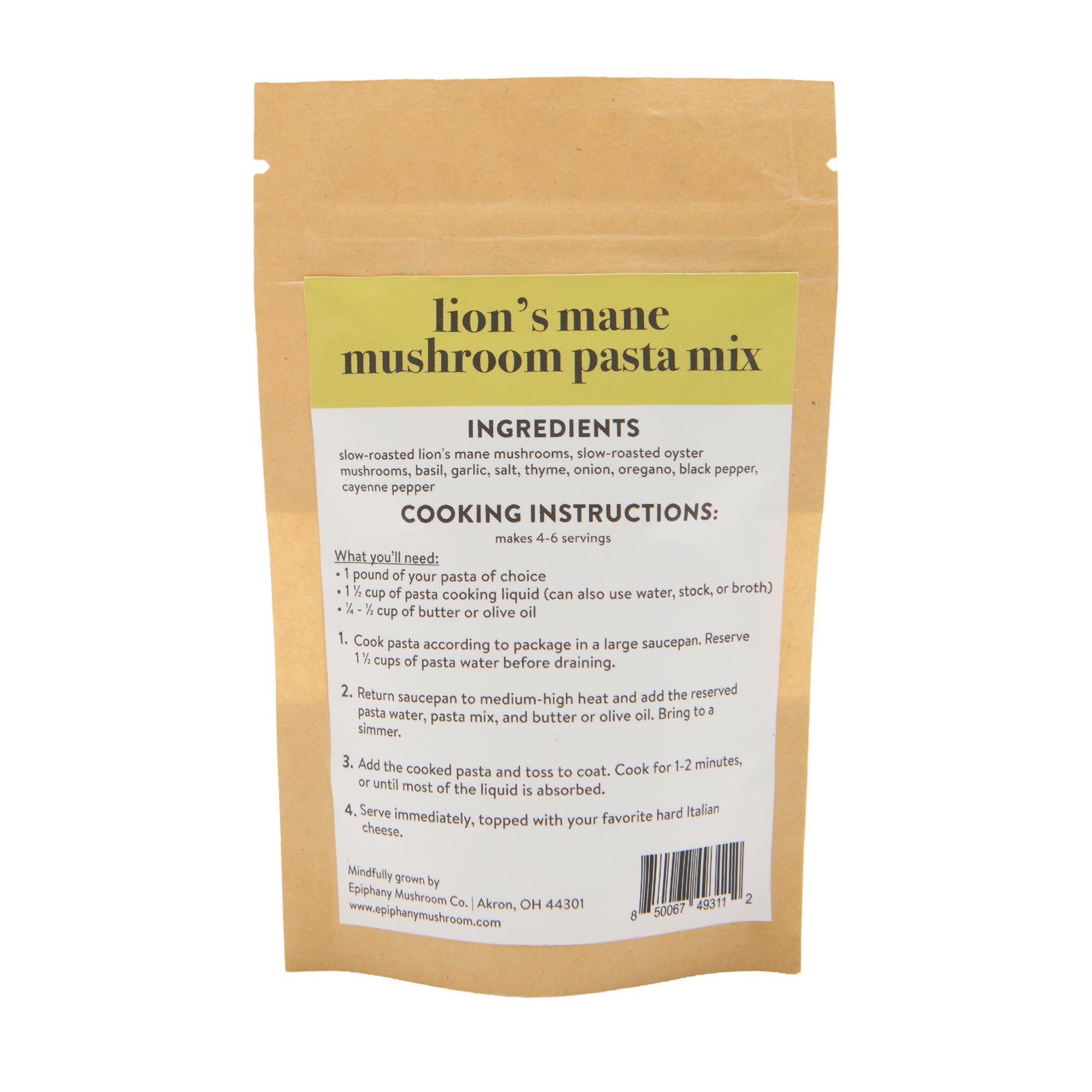 Epiphany Mushroom Co Lions Mane Pasta Mix
