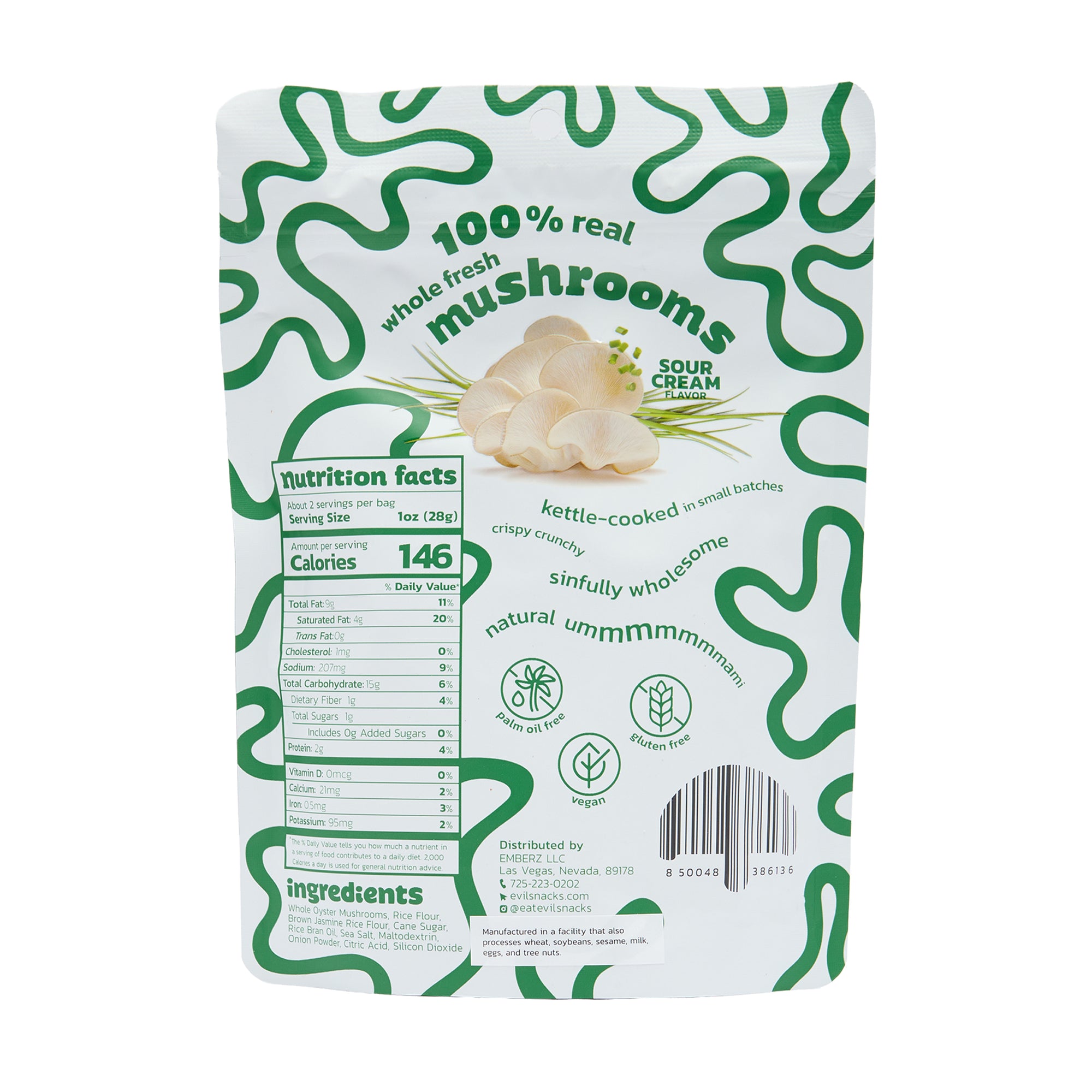 Evil Snacks Mushroom Chips Sour Cream
