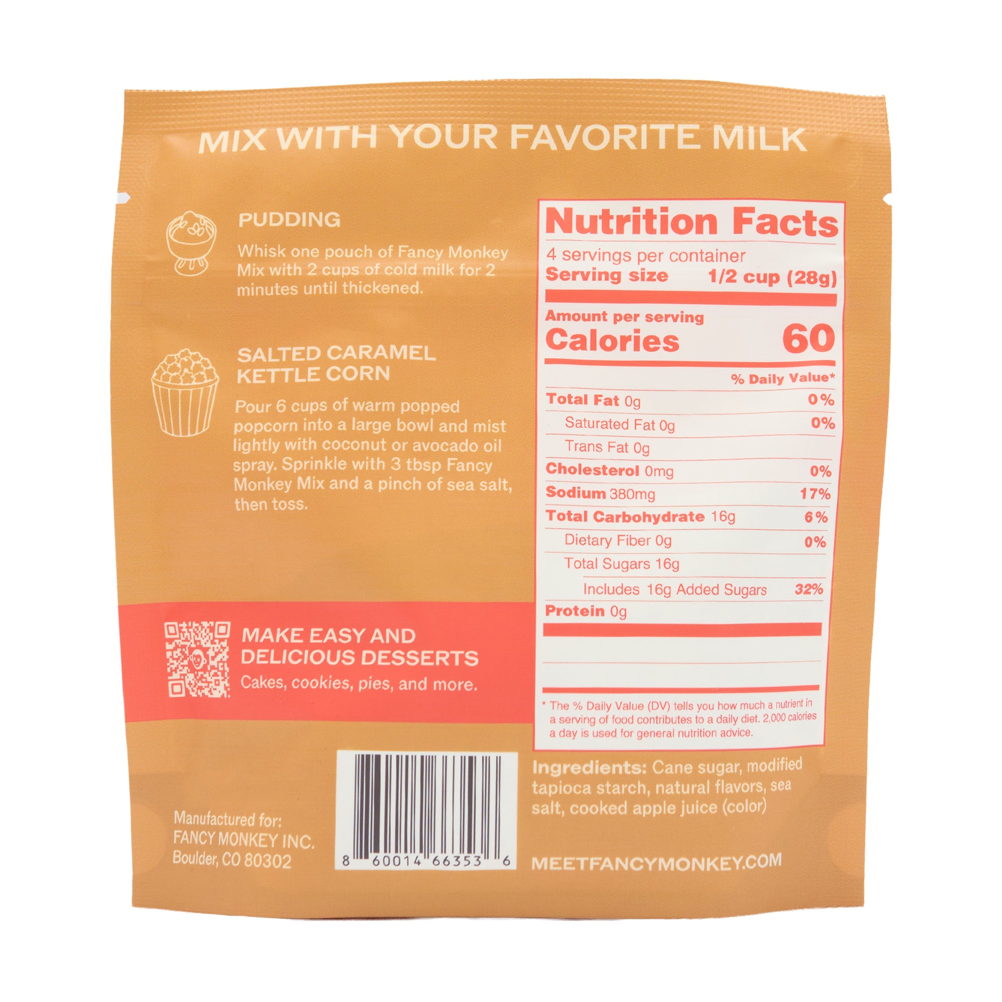 Fancy Monkey Instant Pudding Mix Salted Caramel