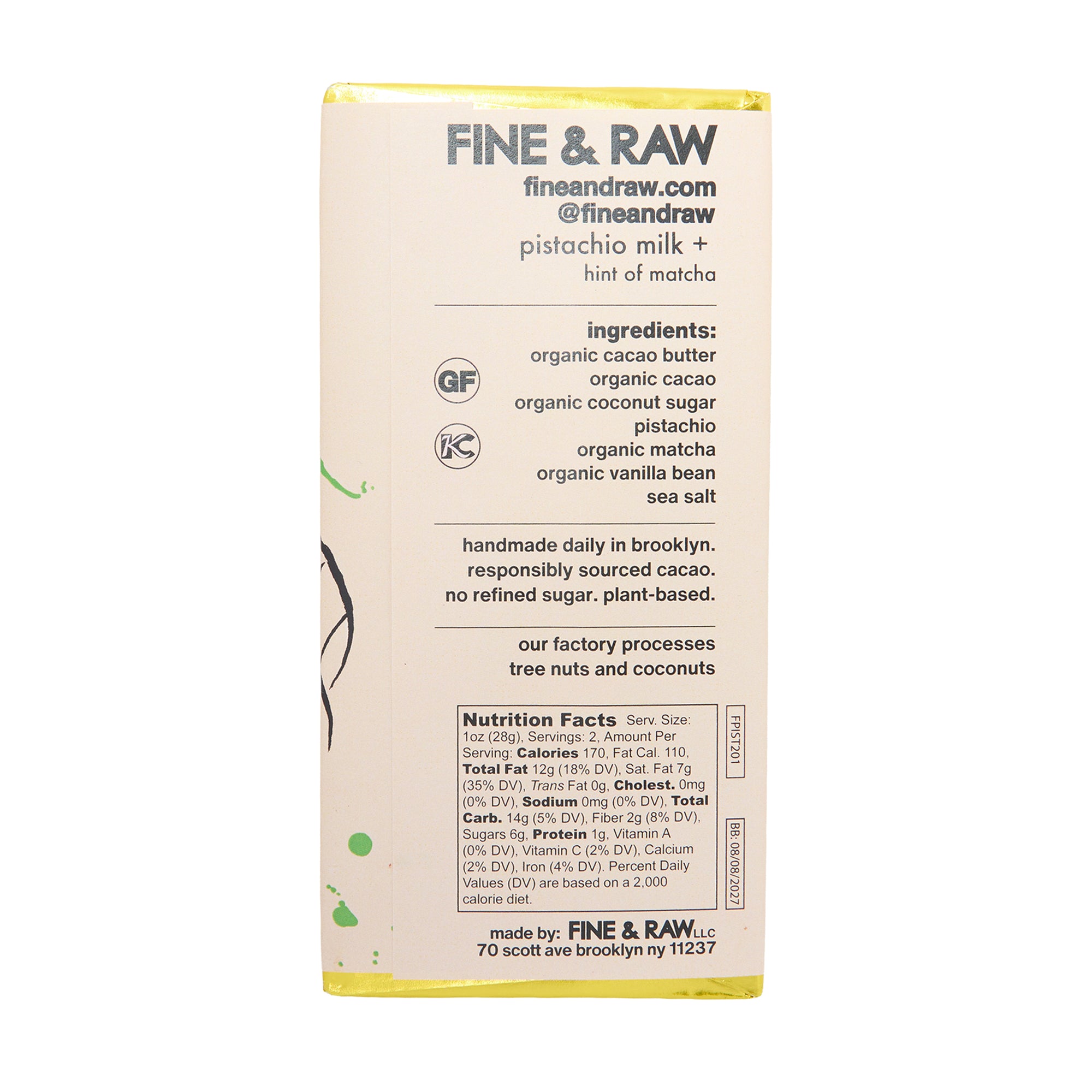 Fine & Raw Pistachio Milk Matcha Bar