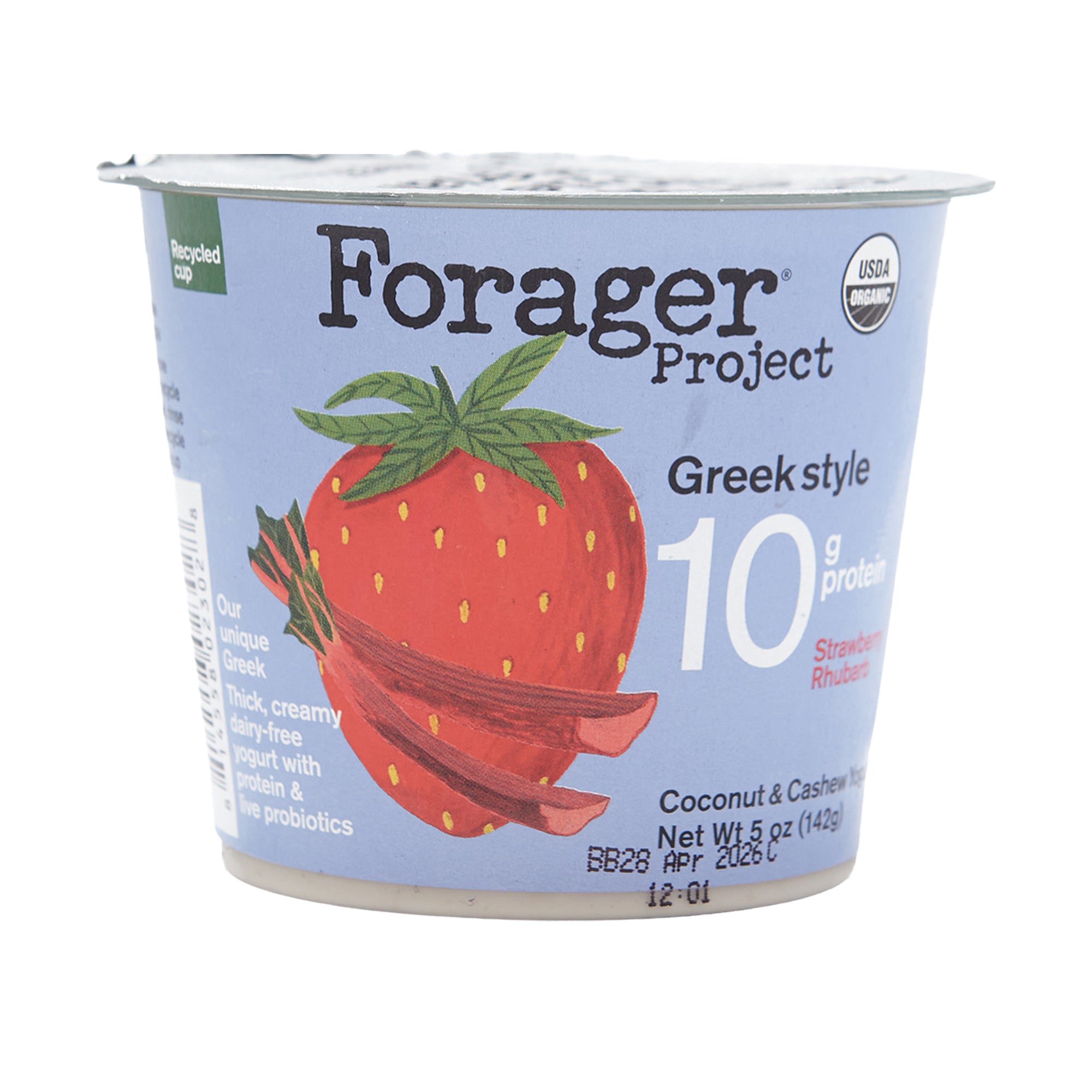 Forager Greek Yogurt Strawberry Rhubarb