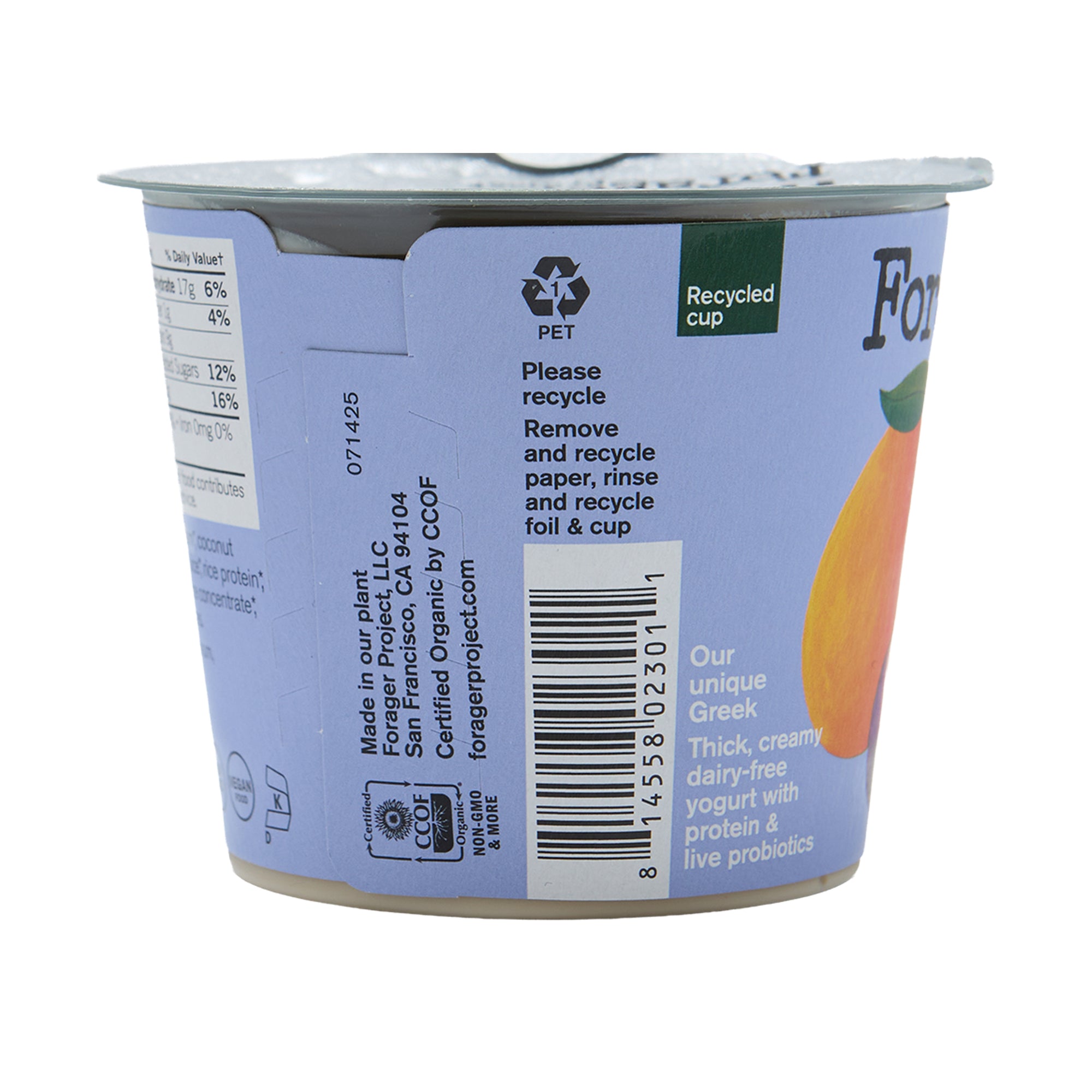 Forager Greek Yogurt Mango Passionfruit