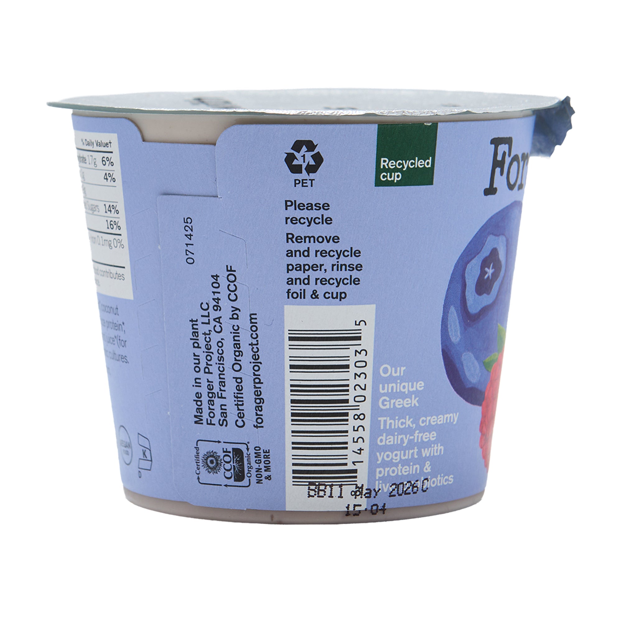 Forager Greek Yogurt Summer Berry