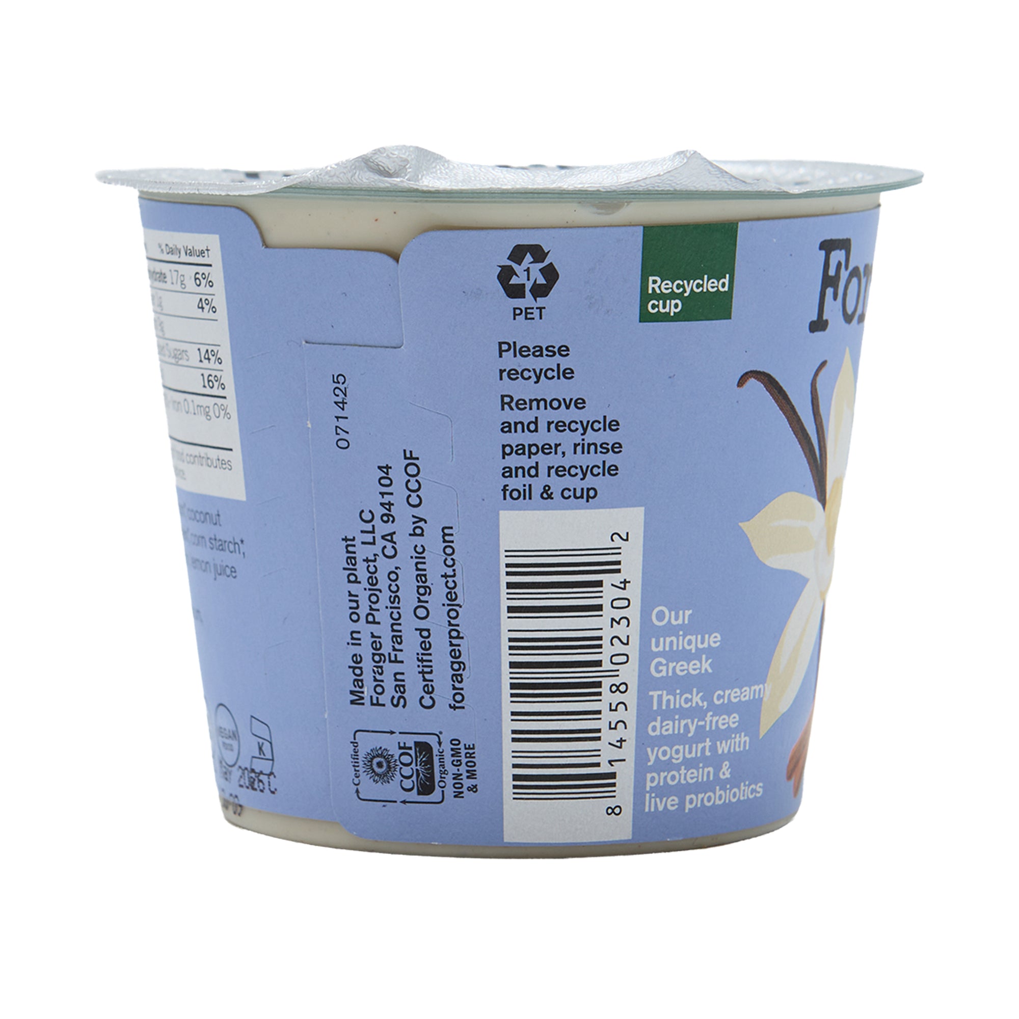 Forager Greek Yogurt Vanilla Cinnamon