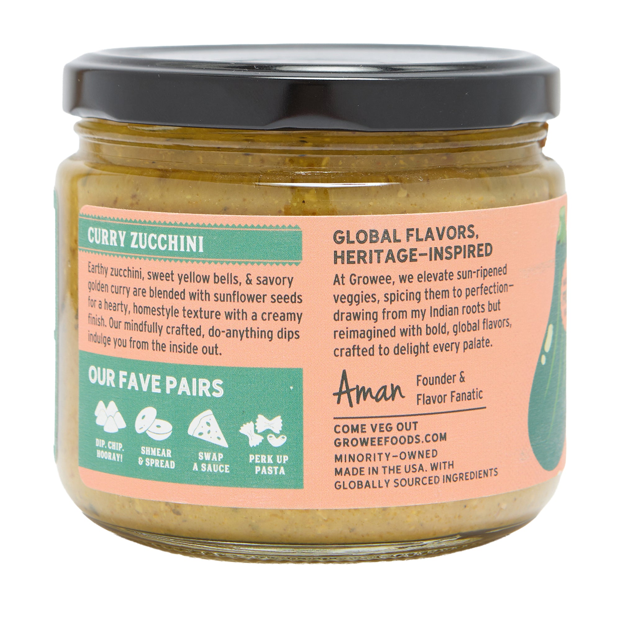 Growee Foods Dip Indian Curry Zuchinni