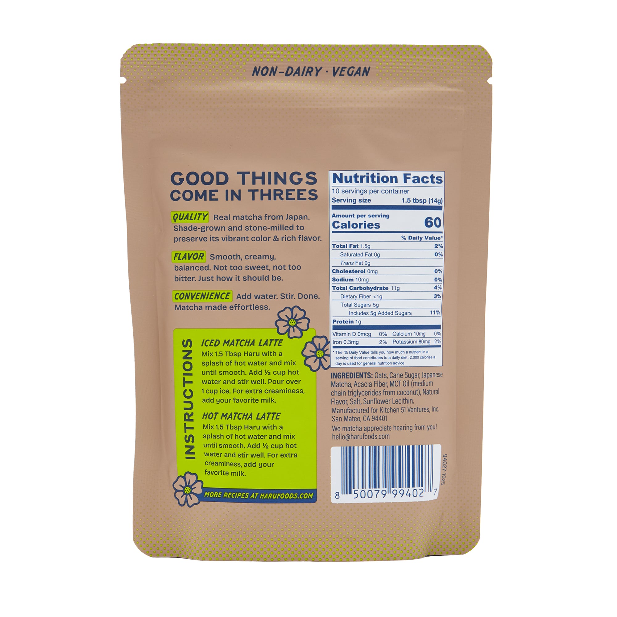 Haru Matcha Latte Mix Chai