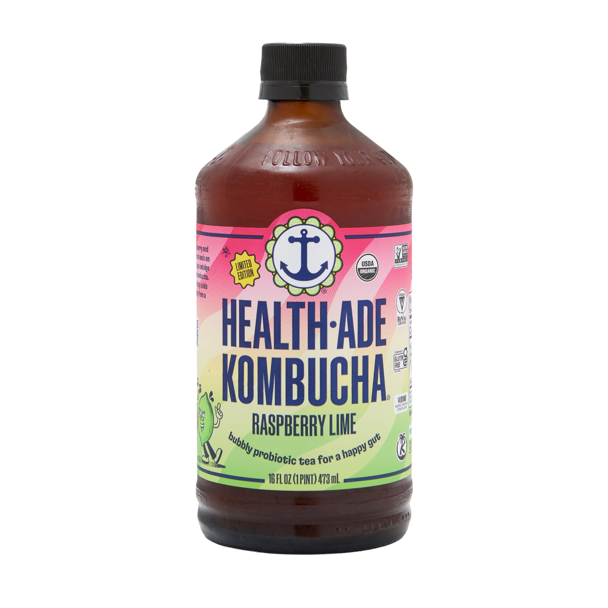 Health Ade Kombucha Raspberry Lime
