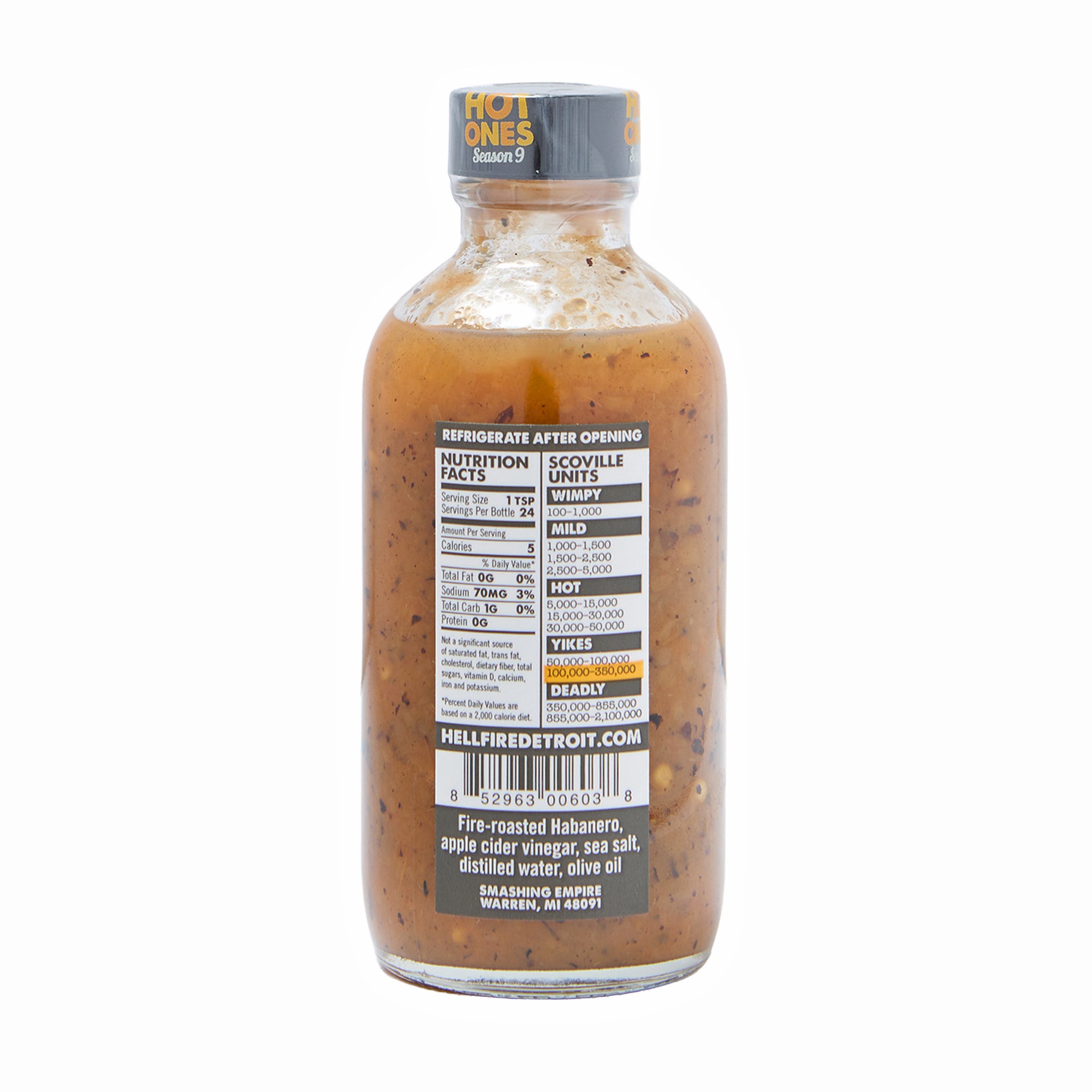 Hell Fire Hot Sauce Habanero