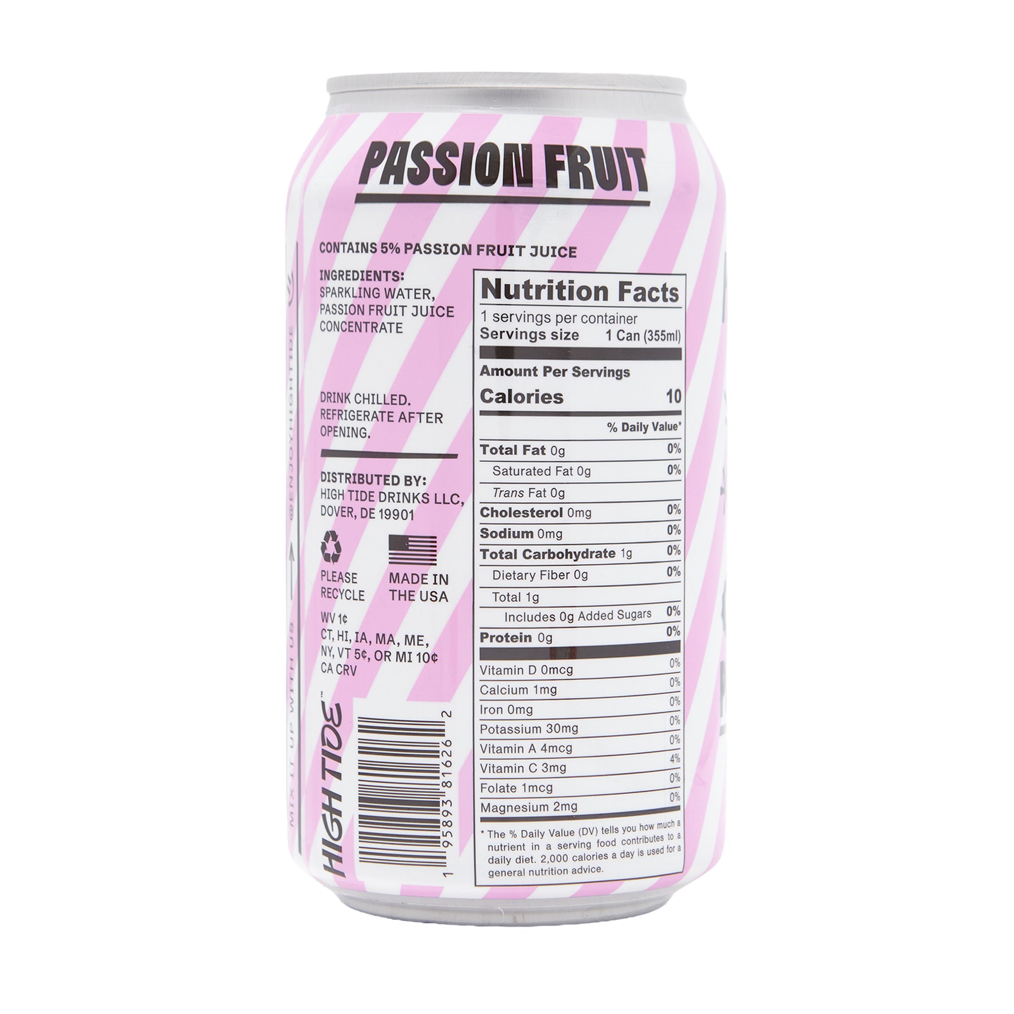 High Tide Sparkling Water Passion Fruit