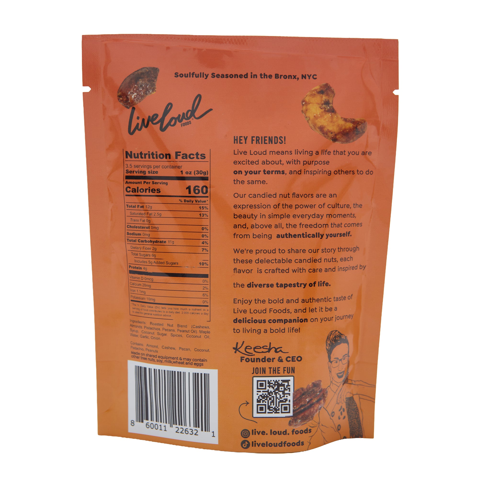 Live Loud Foods Mixed Nuts Caribbean Jerk