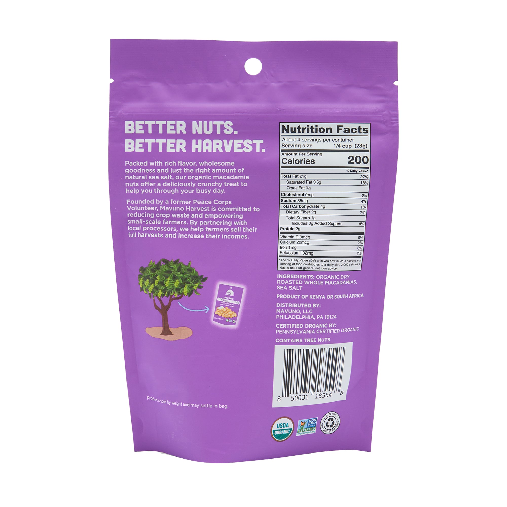 Mavuno Harvest Macadamias Dry
Roast With Sea Salt