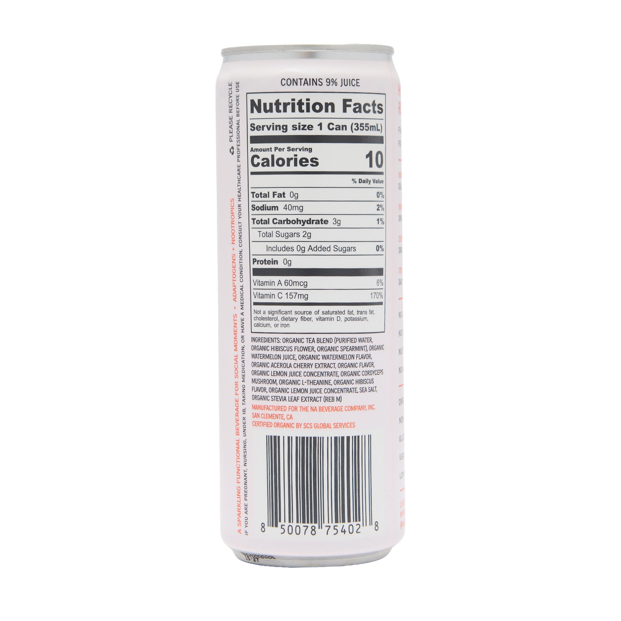 The NA Beverage Company Tonic Hibiscus Watermelon