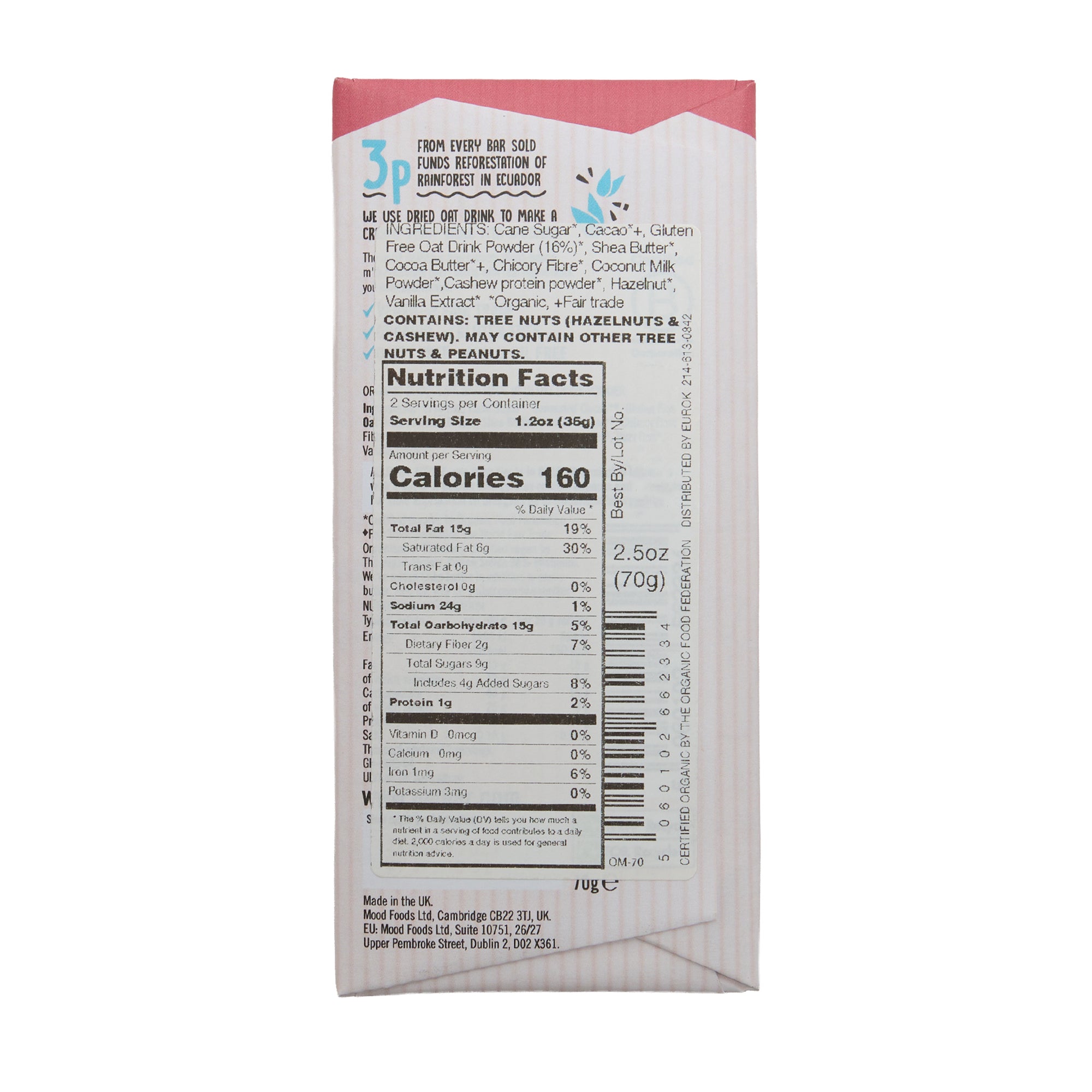Ombar Oat Milk Chocolate Bar Smooth & Creamy