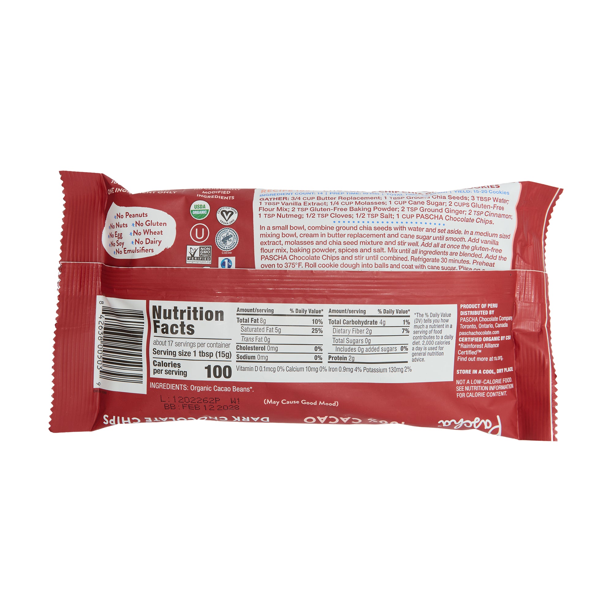Pascha Chocolate Baking Chips Dark Unsweetened