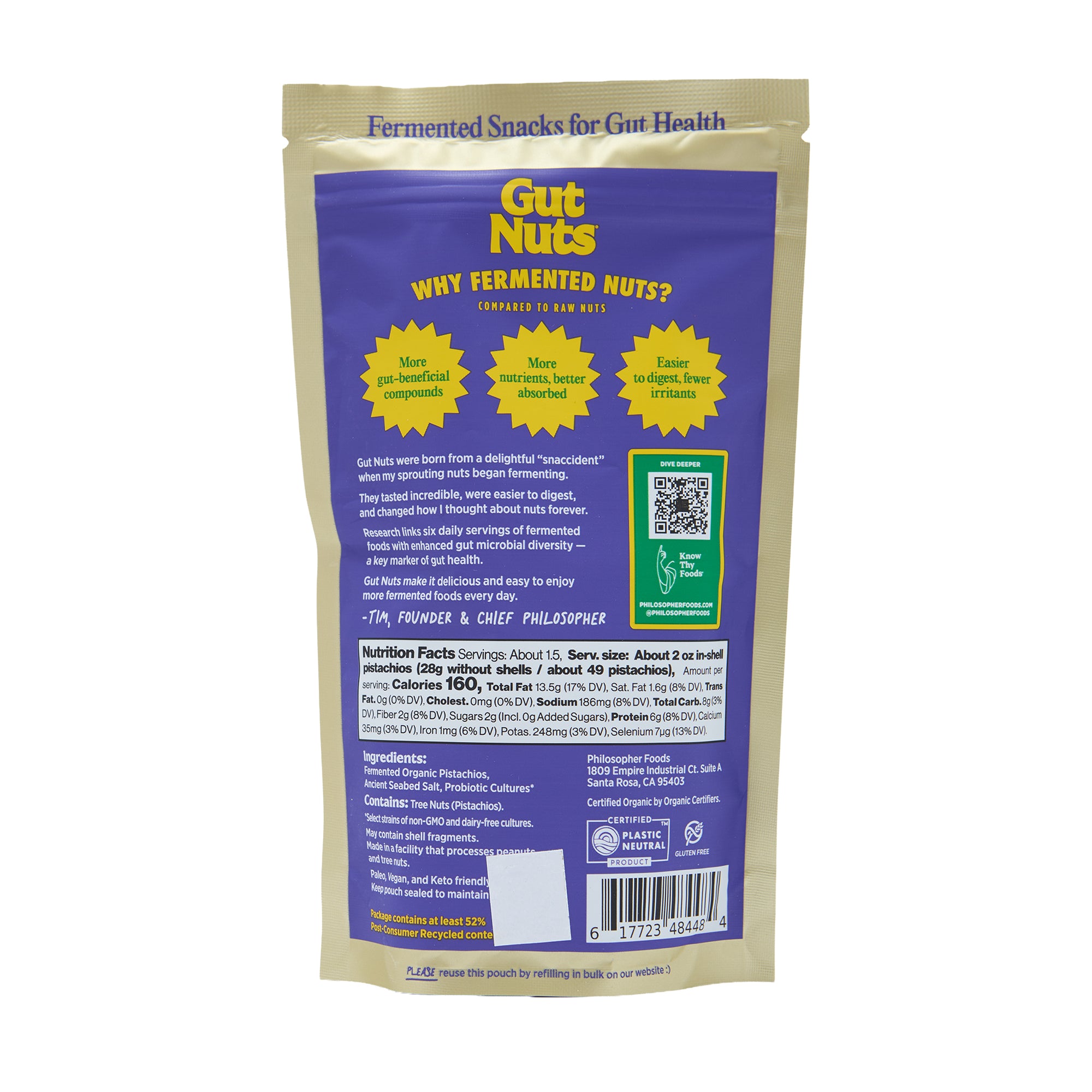 Philosopher Foods Gut Nuts Pistachios