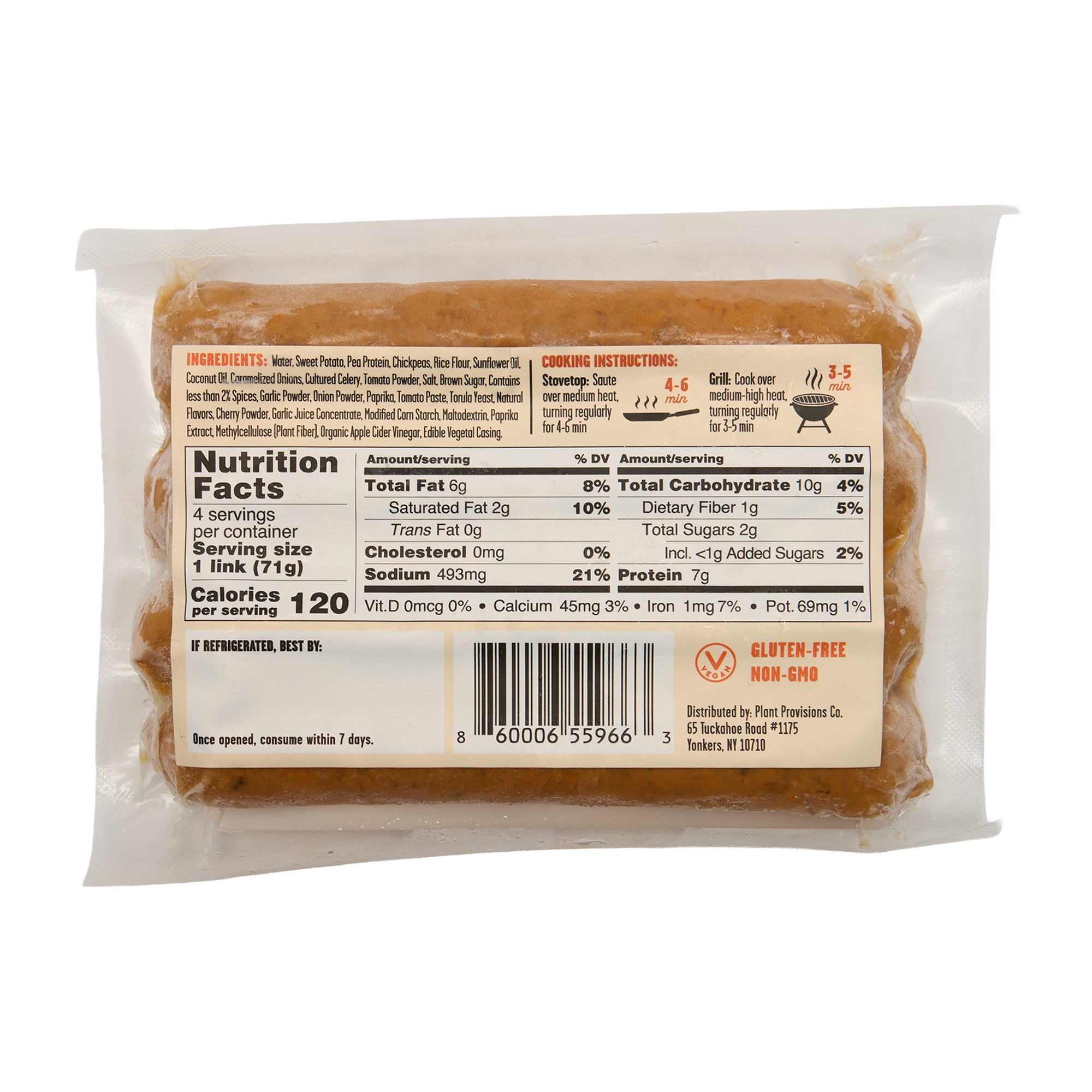 Plant Provisions Sausages Smoked Sweet Potato