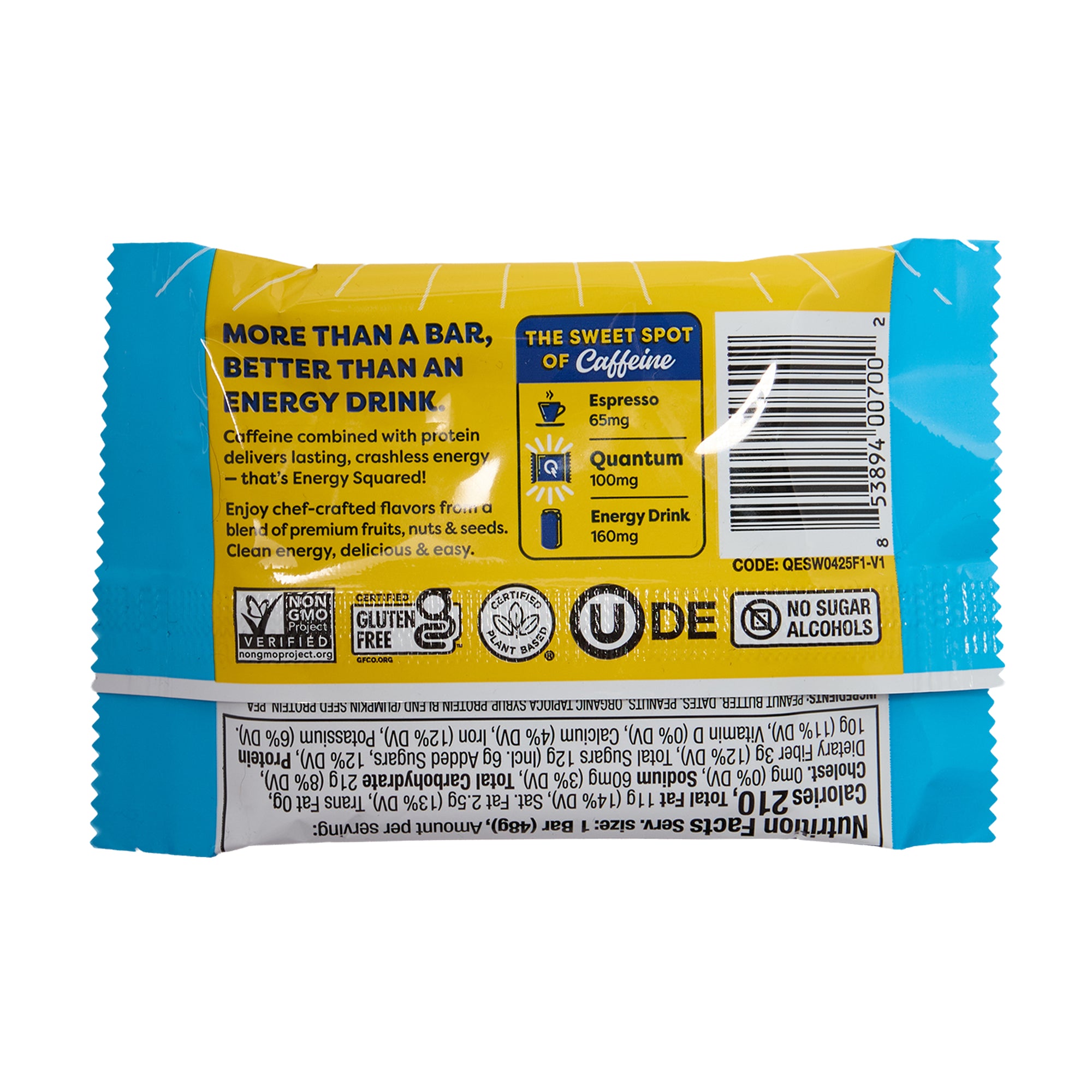 Quantum Energy Square Peanut Butter Dark Chocolate Crunch