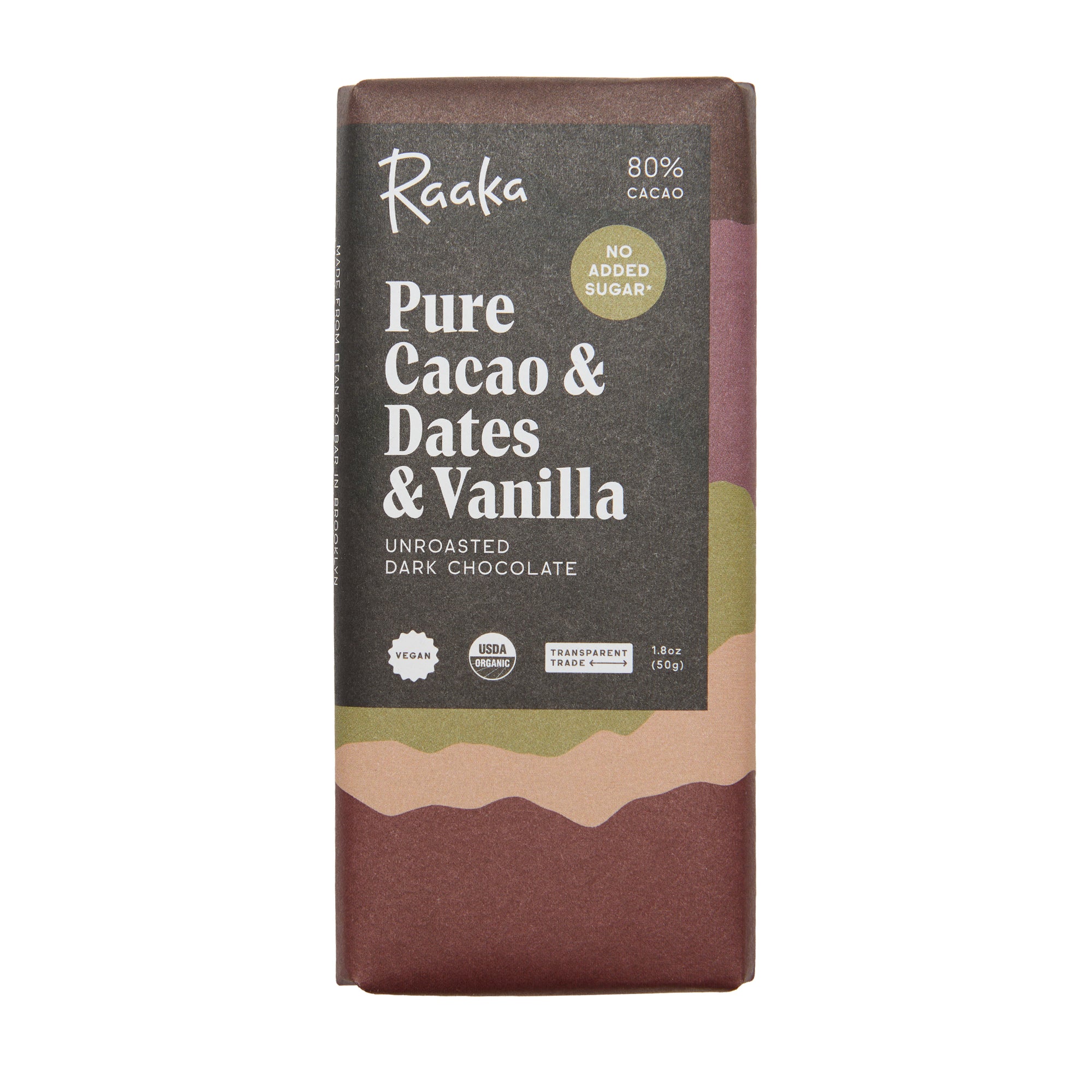 Raaka Chocolate Bar Pure Cacao & Dates & Vanilla