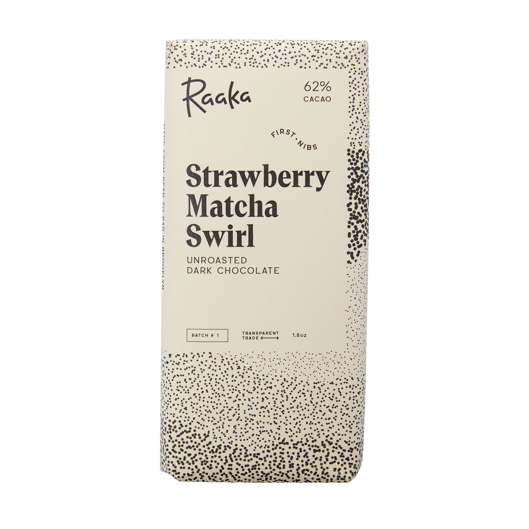 Raaka Chocolate Bar Strawberry Matcha Swirl