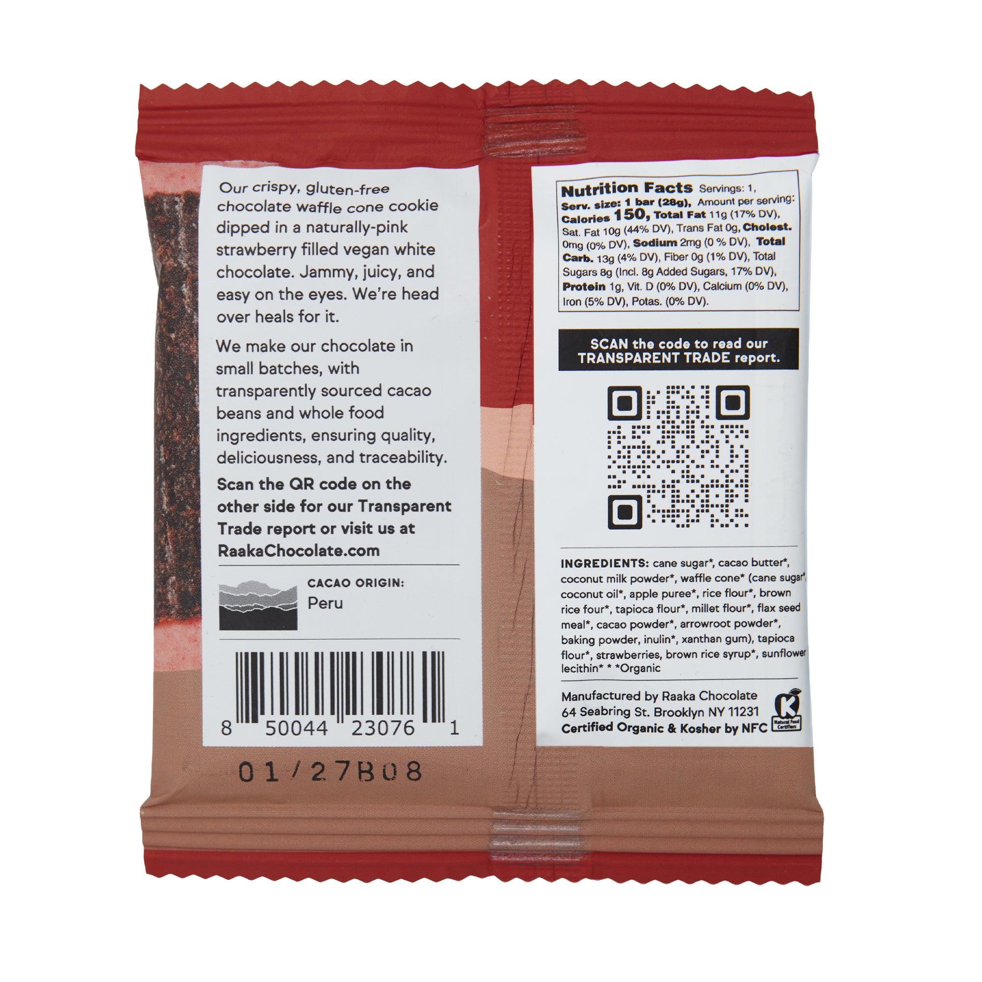 Raaka Waffle Bar Strawberry