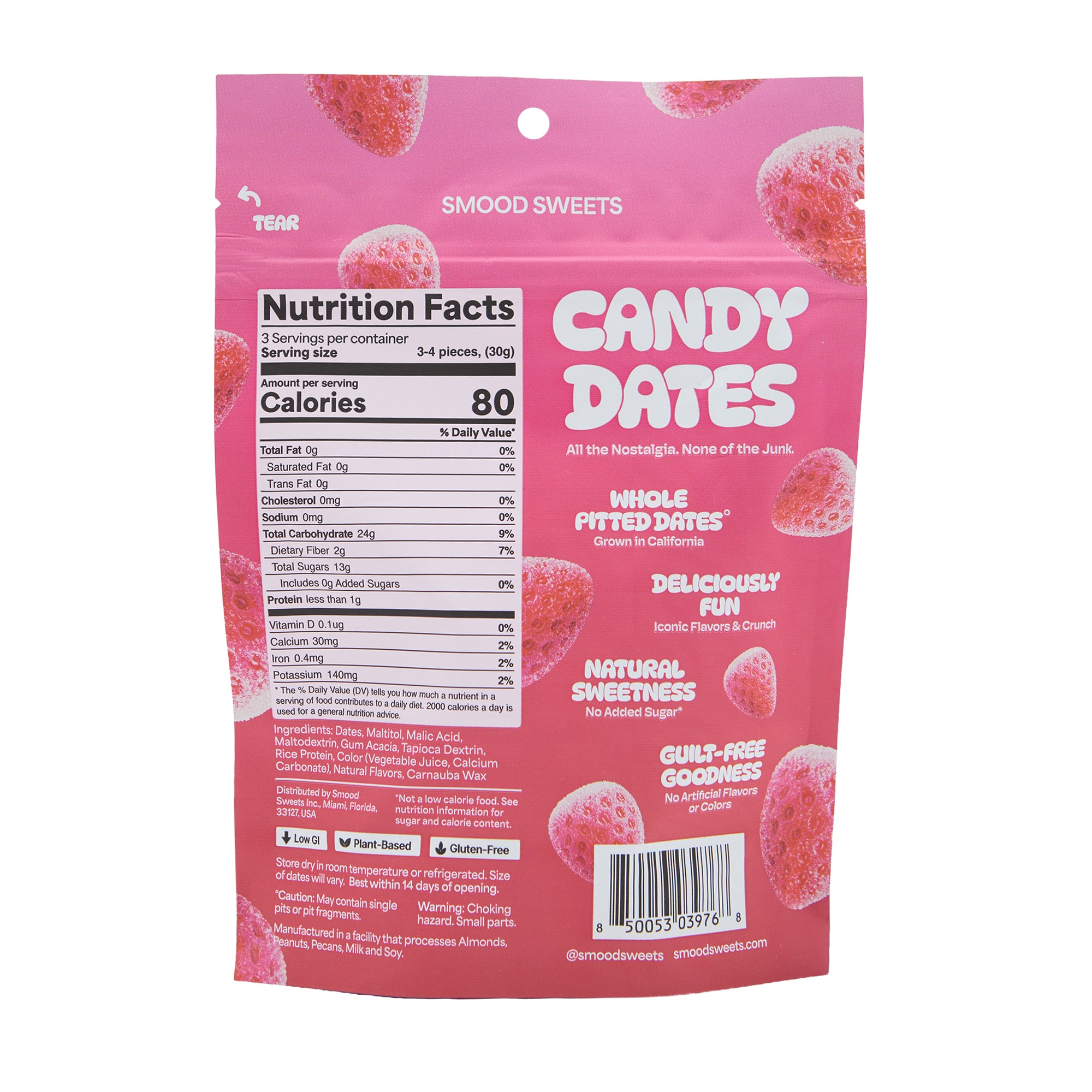 Smood Sweets Candy Dates Strawberry Bubble Gum