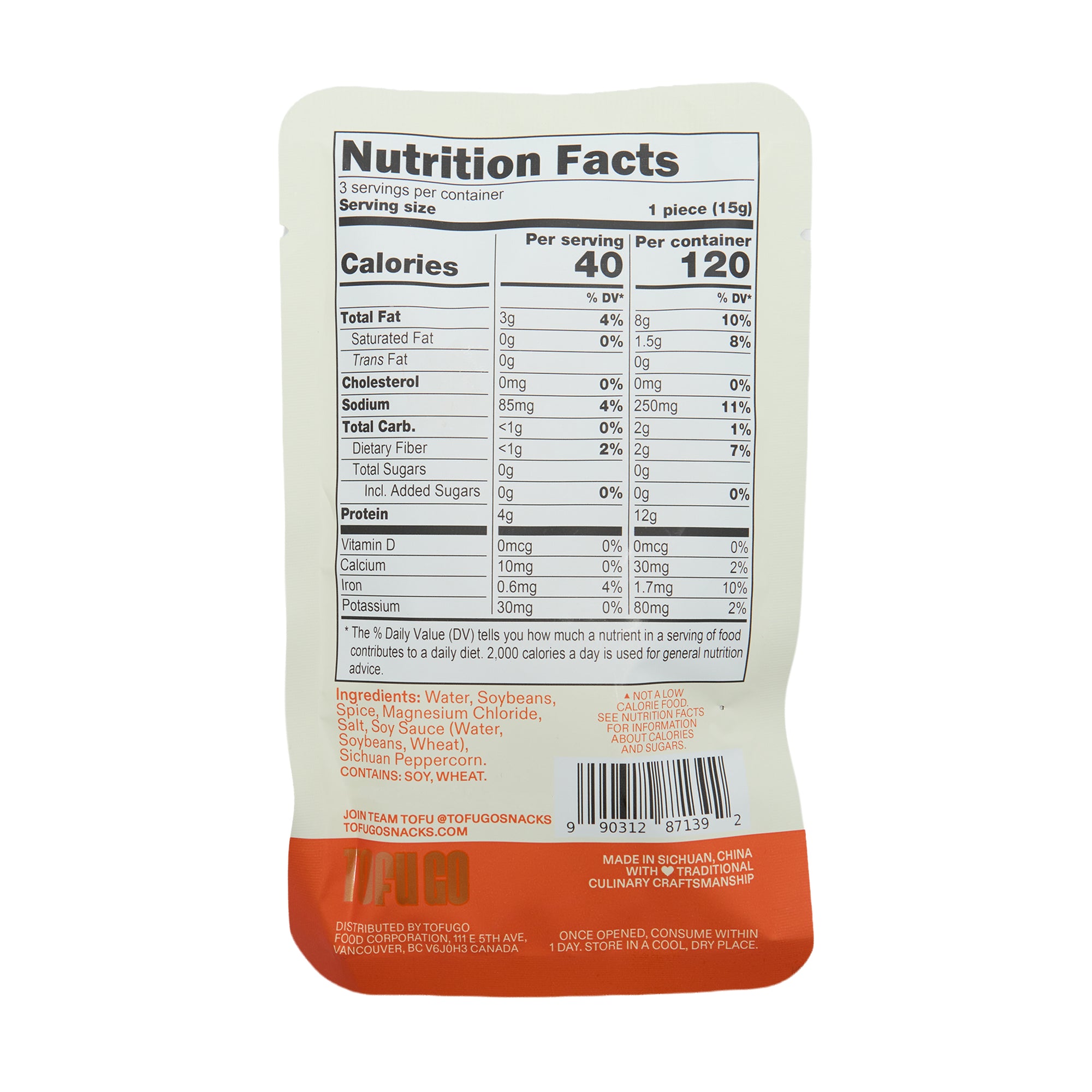 TofuGo Protein Snack Spicy Chili