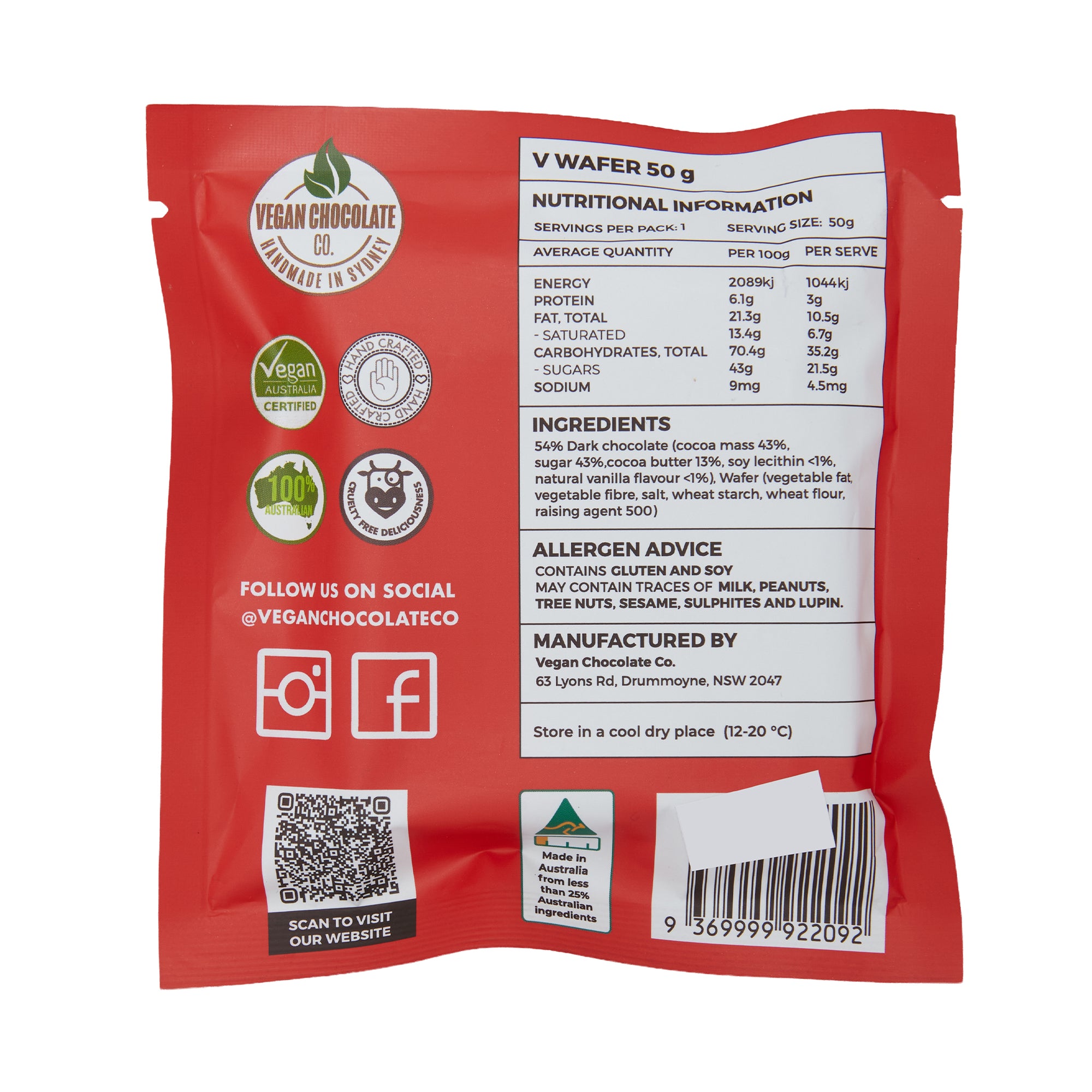 Vegan Chocolate Co Wafer
