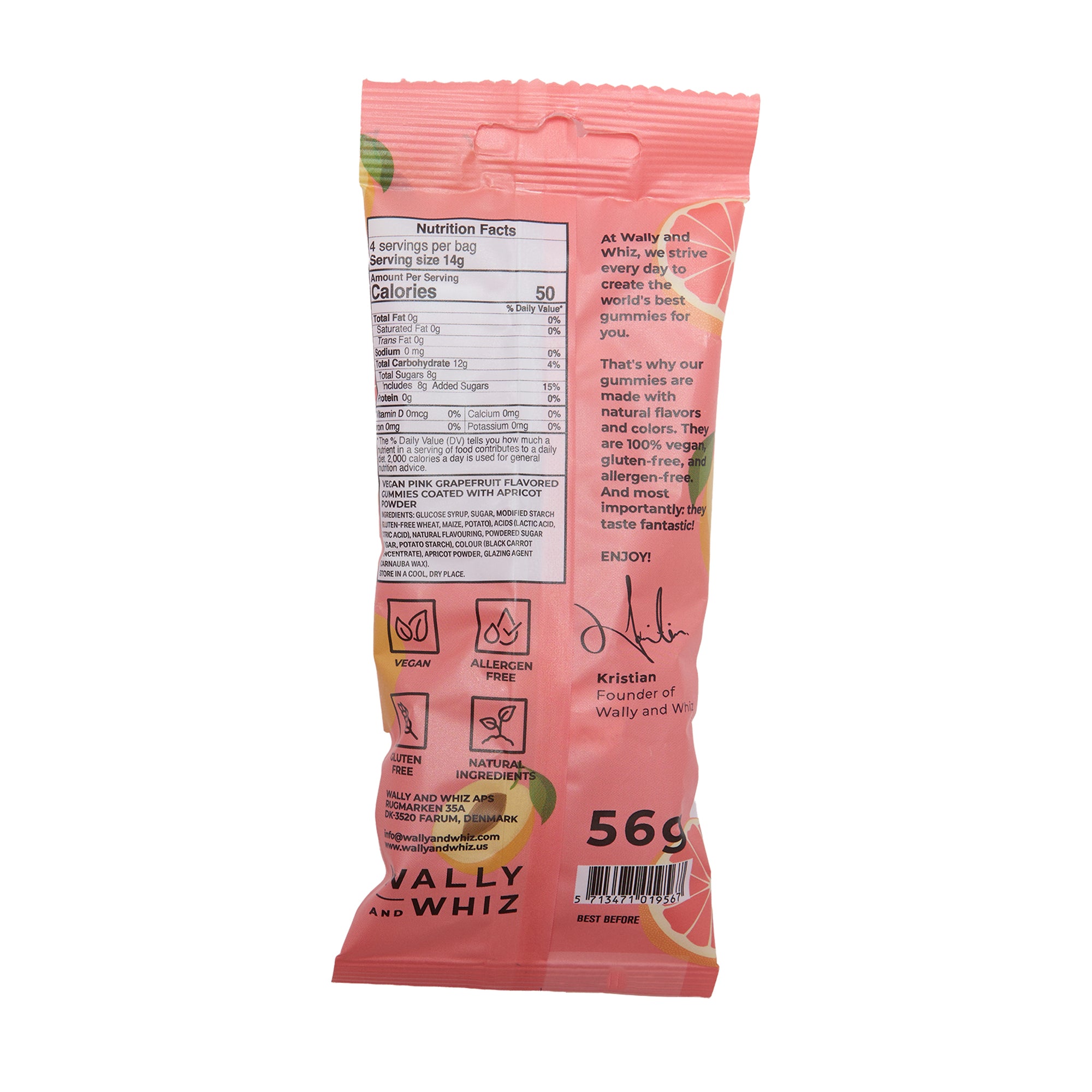 Wally & Whiz Danish Winegum Pink Grapefruit & Apricot