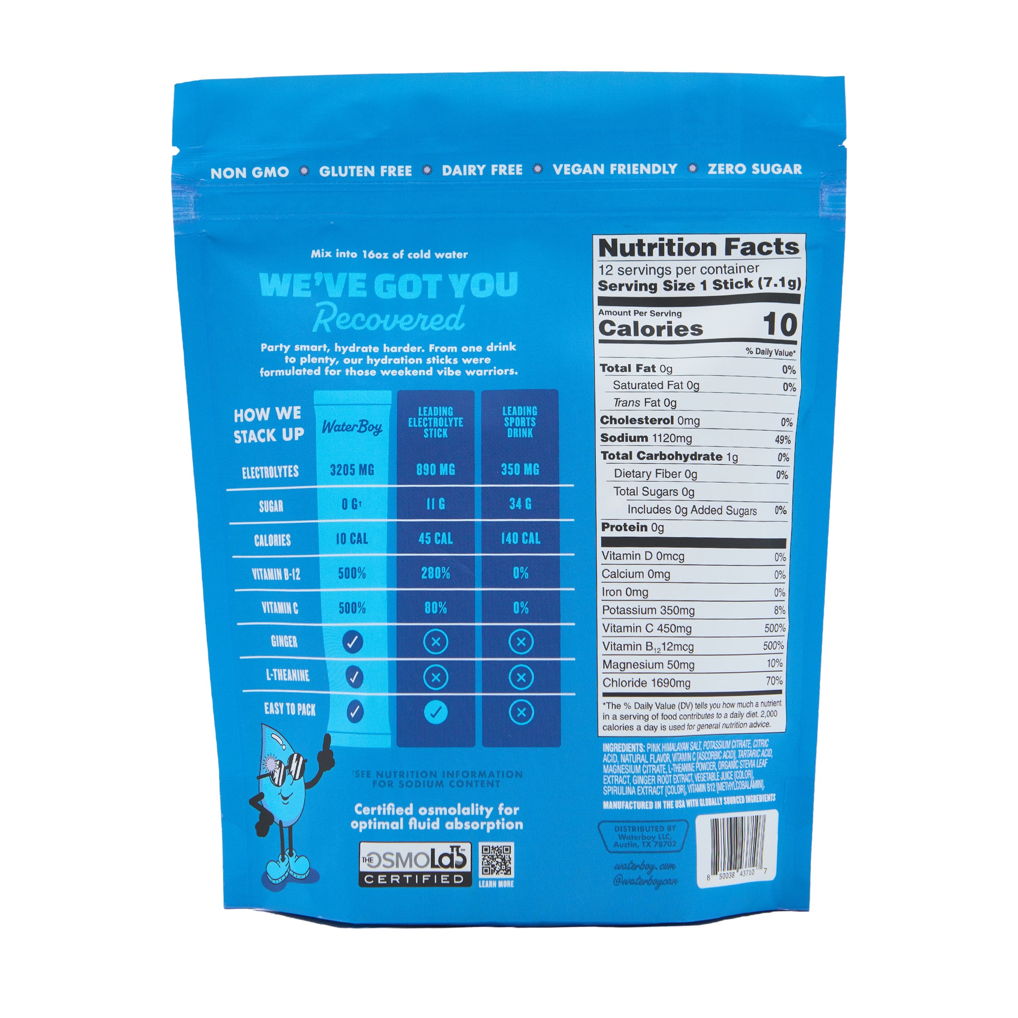 Waterboy Electrolyte Mix Weekend Recovery Grape