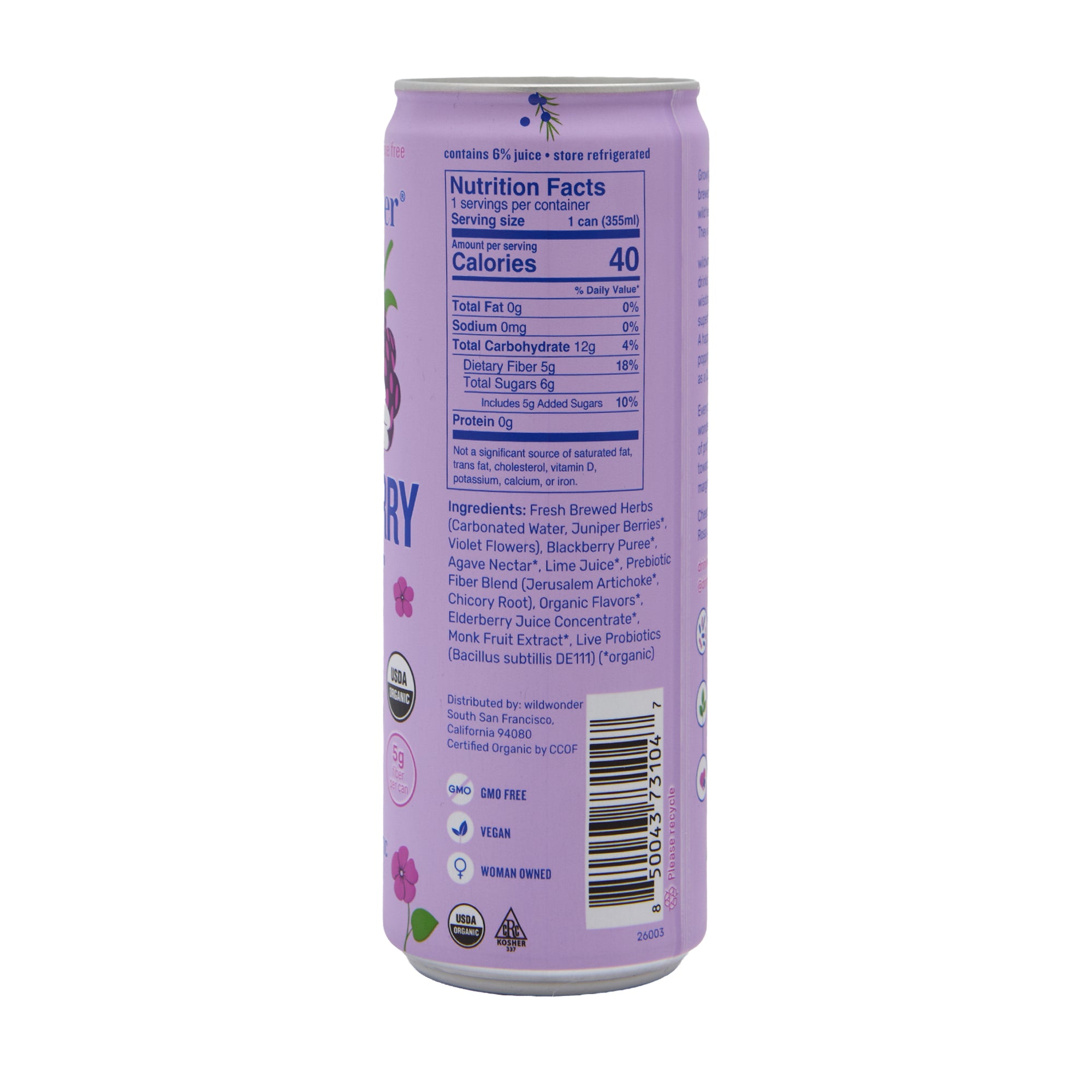 Wildwonder Sparkling Drink Blackberry Violet