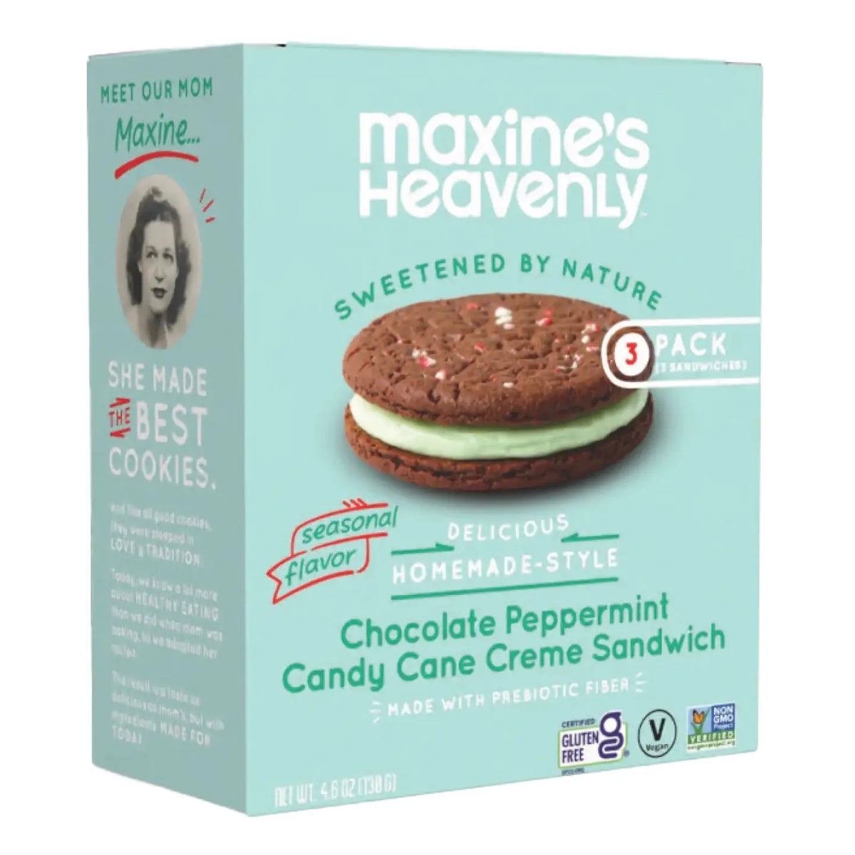 Maxines Heavenly Creme Sandwich Chocolate Peppermint Candy Cane