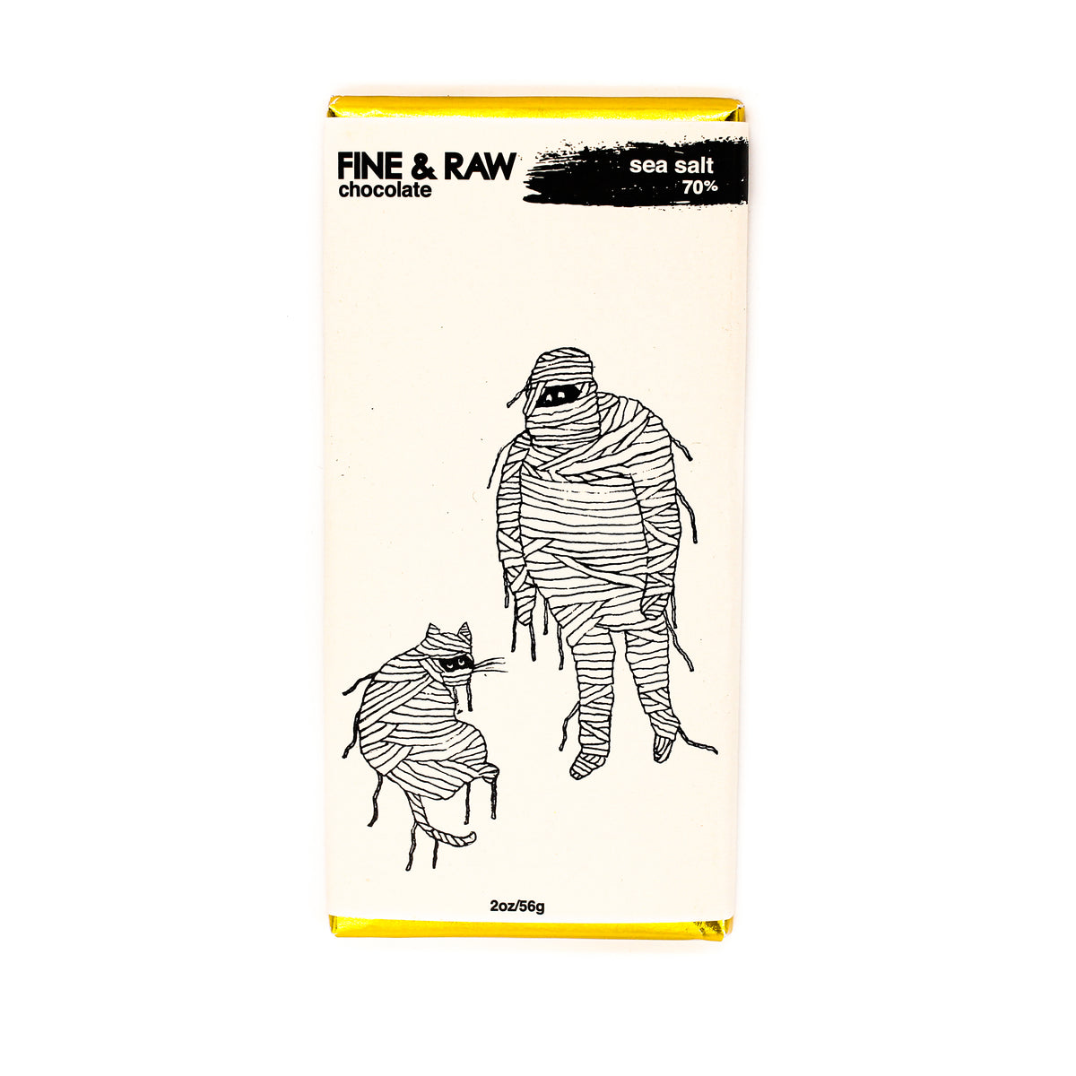 Fine &amp; Raw Halloween Chocolate Bar Sea Salt Mummy