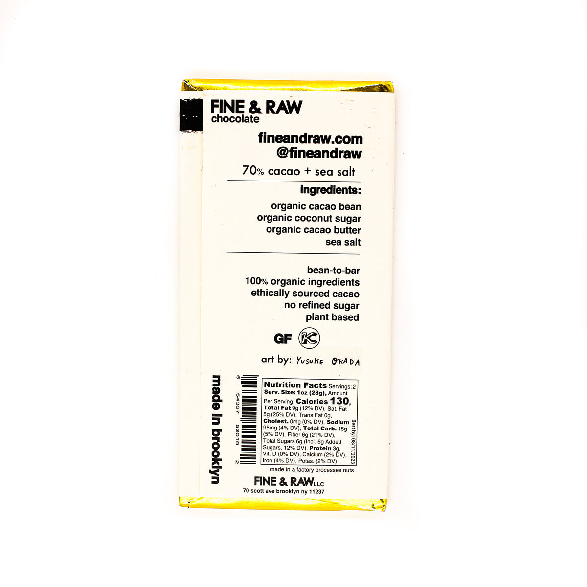 Fine &amp; Raw Halloween Chocolate Bar Sea Salt Mummy