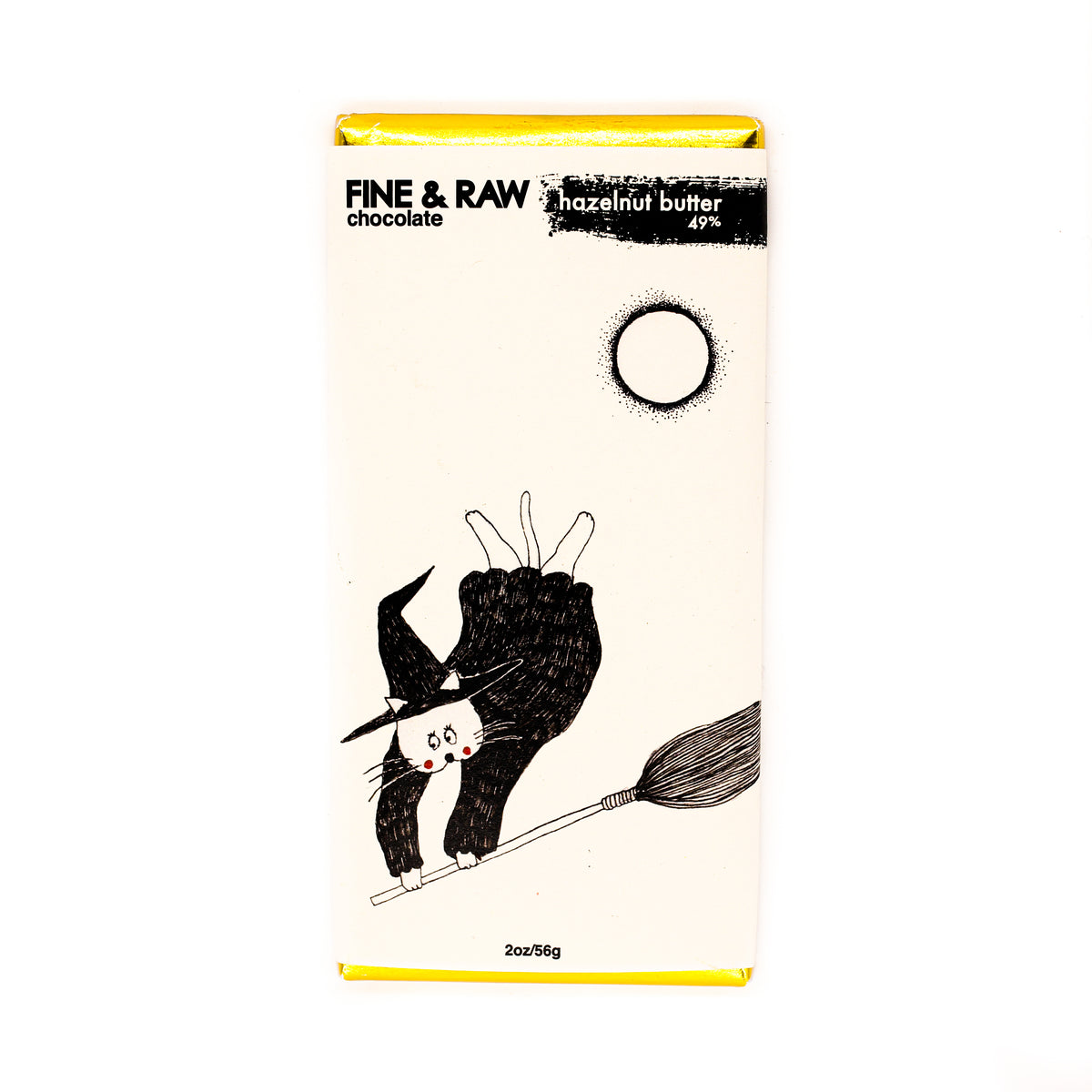Fine &amp; Raw Halloween Chocolate Bar Hazelnut Butter Witch