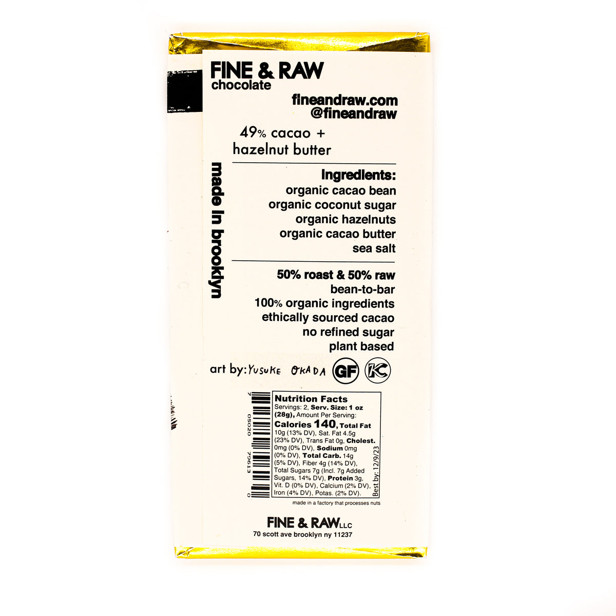 Fine &amp; Raw Halloween Chocolate Bar Hazelnut Butter Witch
