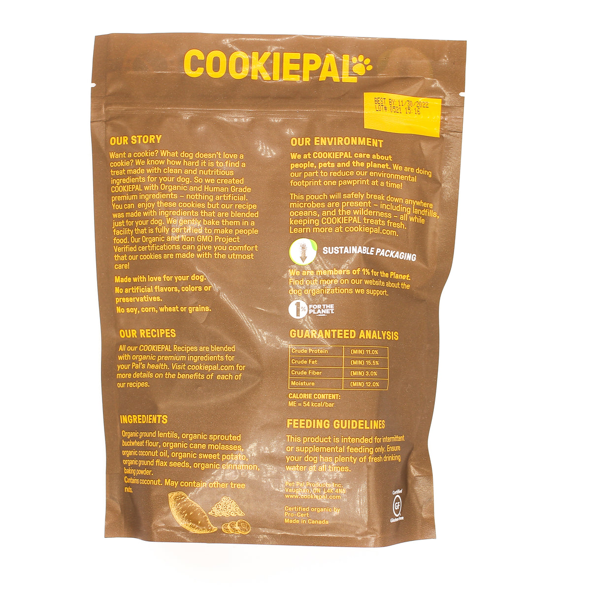 Cookie Pal Dog Treats Sweet Potato &amp; Flaxseed