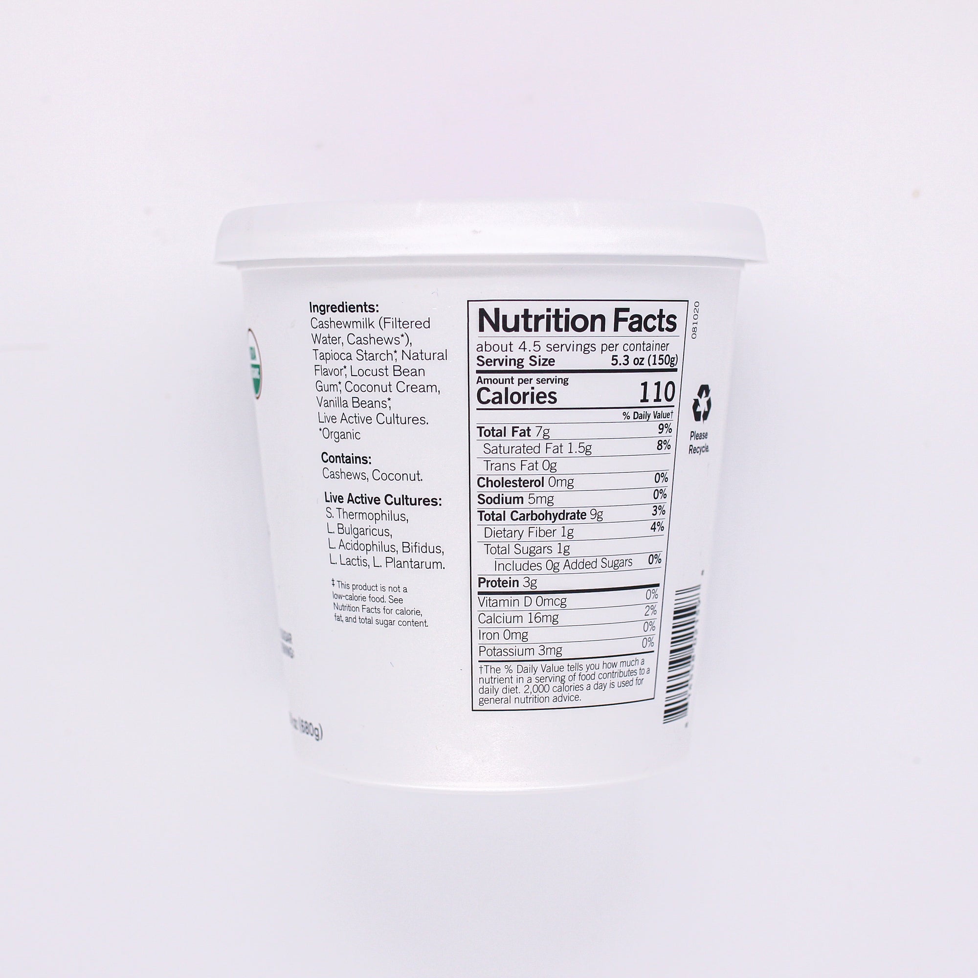 Forager Cashewgurt Vanilla Unsweetened 24oz