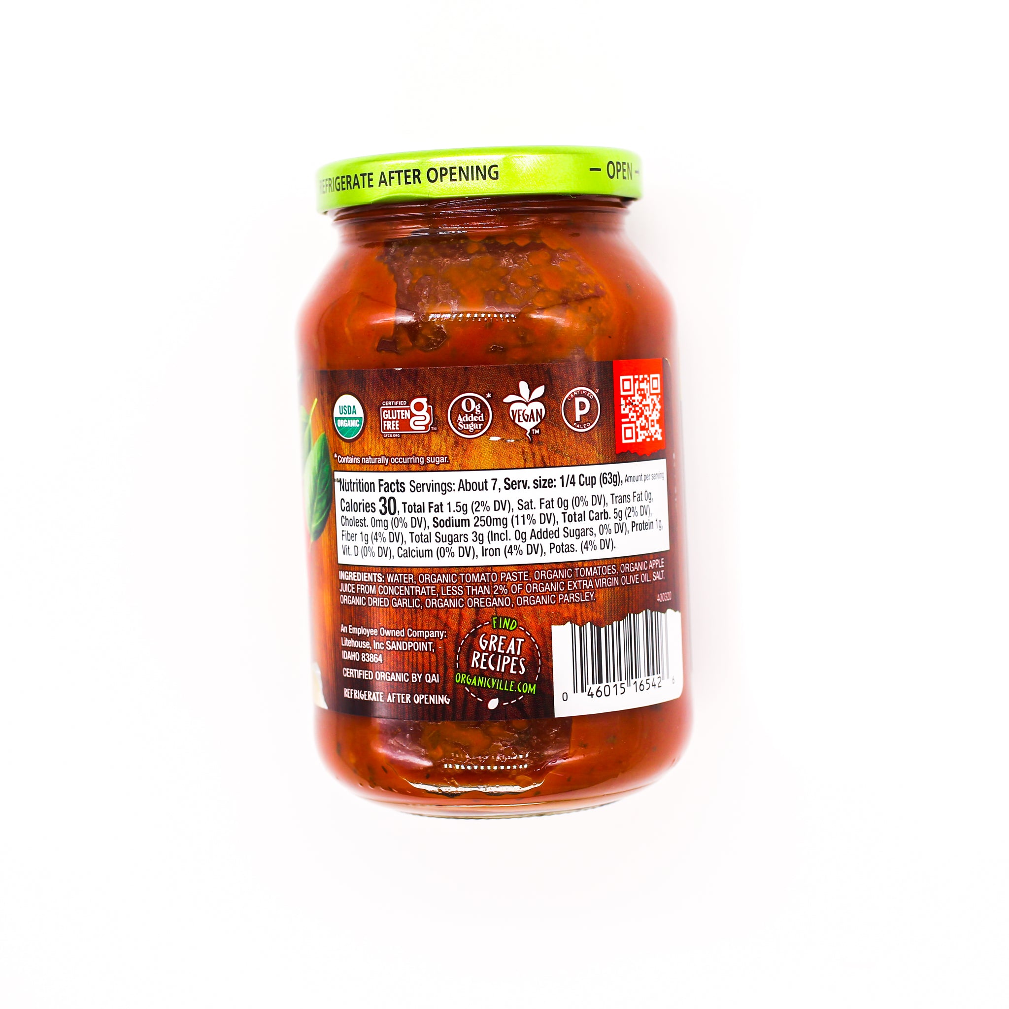 Organicville Pizza Sauce Organic - Gluten Free