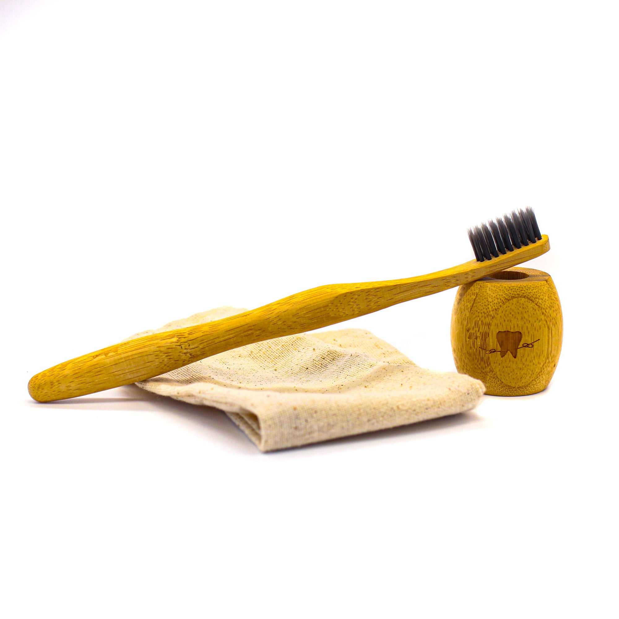 Knotty Brush Bamboo Toothbrush with Stand