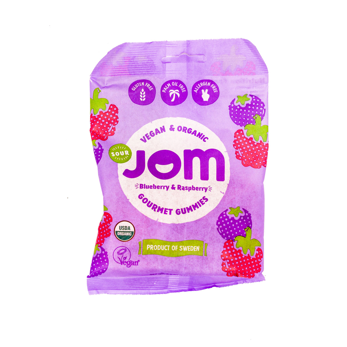 Jom Gummy Candy Sour Blueberry Raspberry