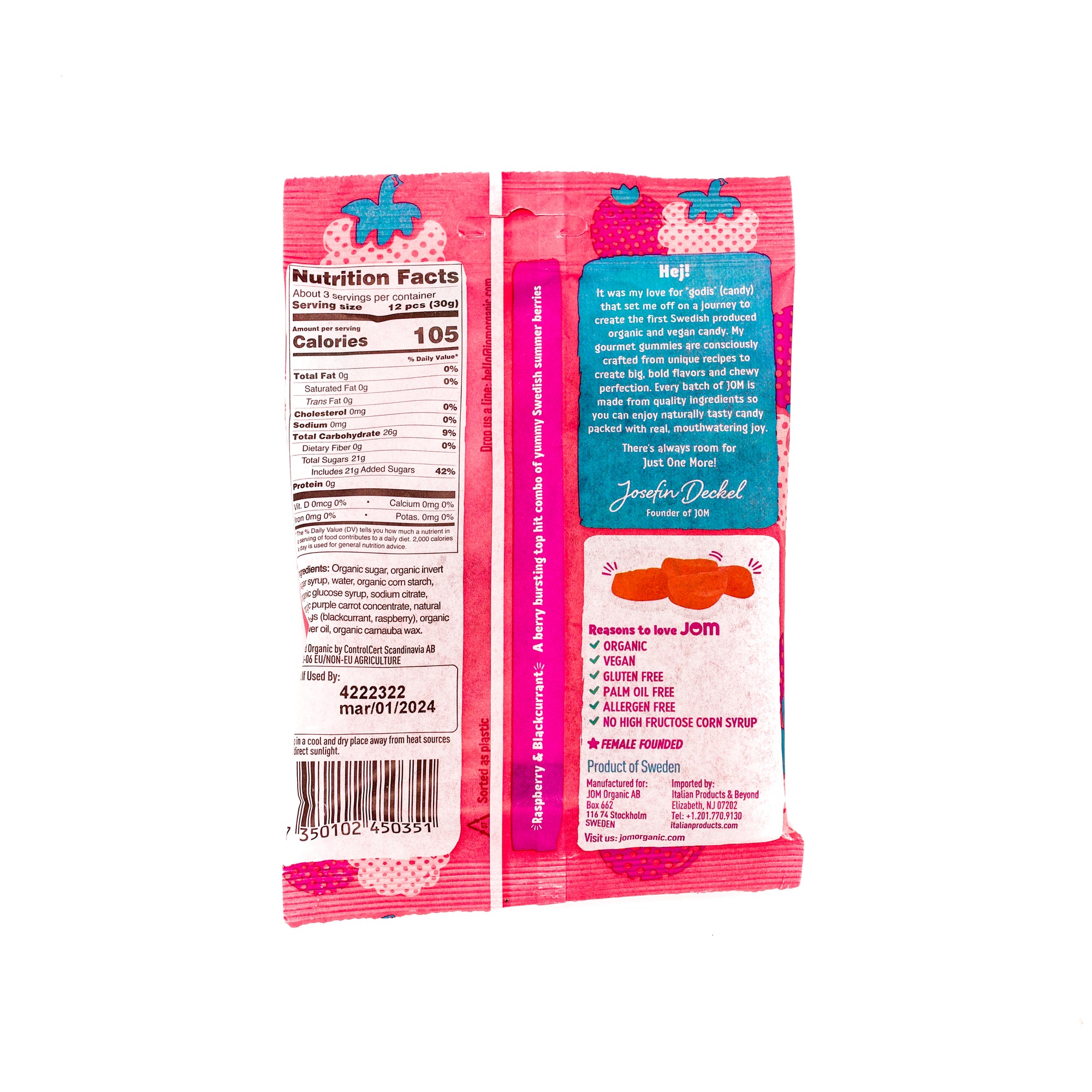 Jom Gummy Candy Raspberry Blackberry