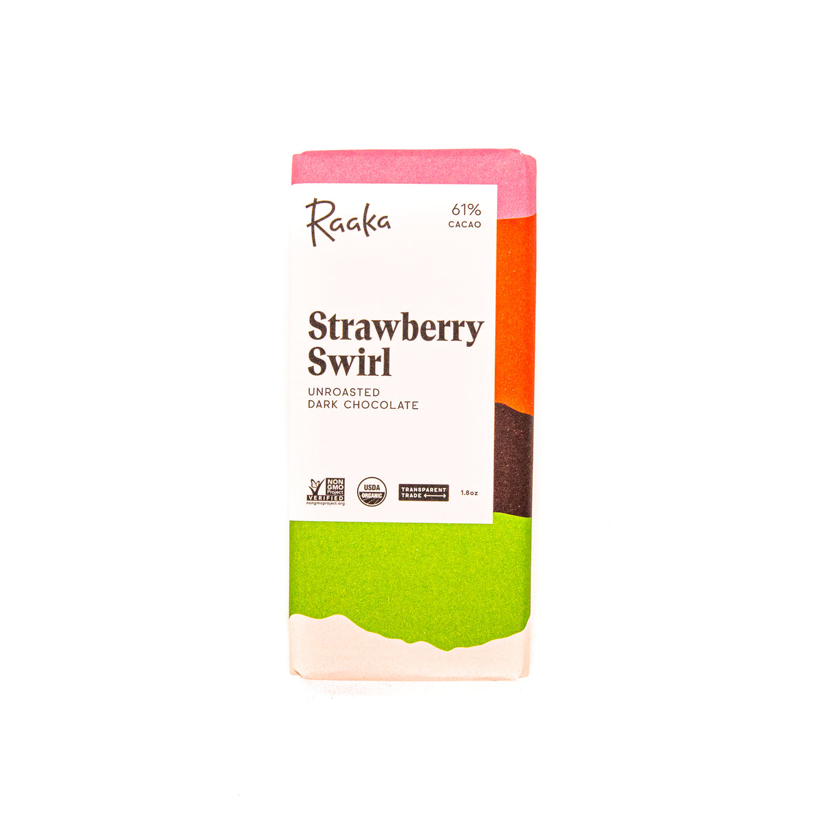 Raaka Chocolate Bar Strawberry Swirl
